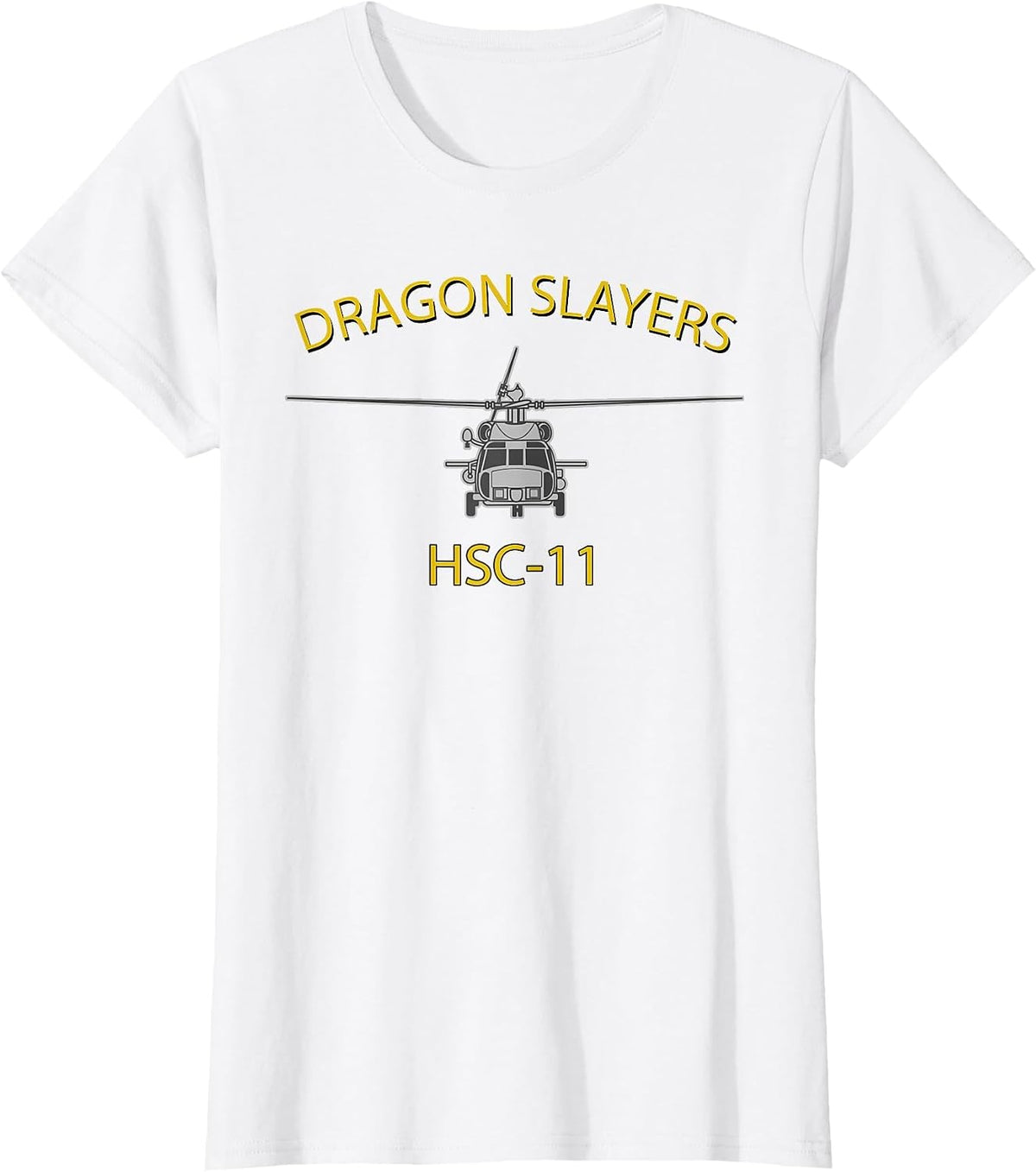 HSC-11 Dragon Slayers Helicopter Squadron MH-60 Sea Hawk Tee T-Shirt - White