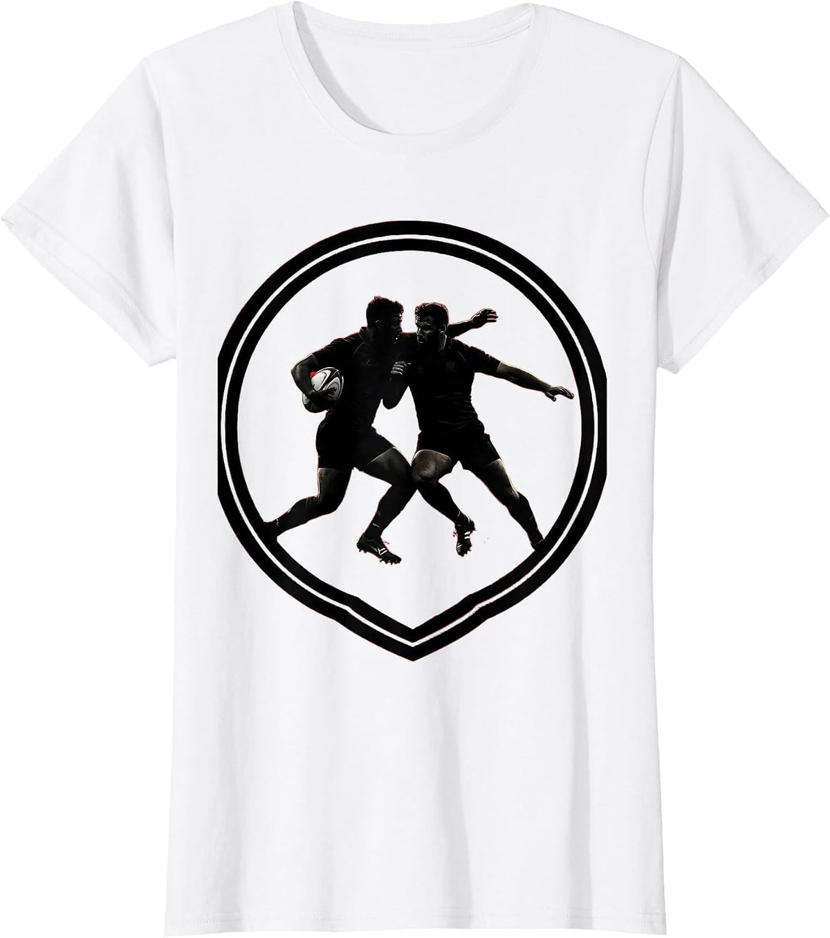Rugby Collision Impact Graphic Tee T-Shirt - White