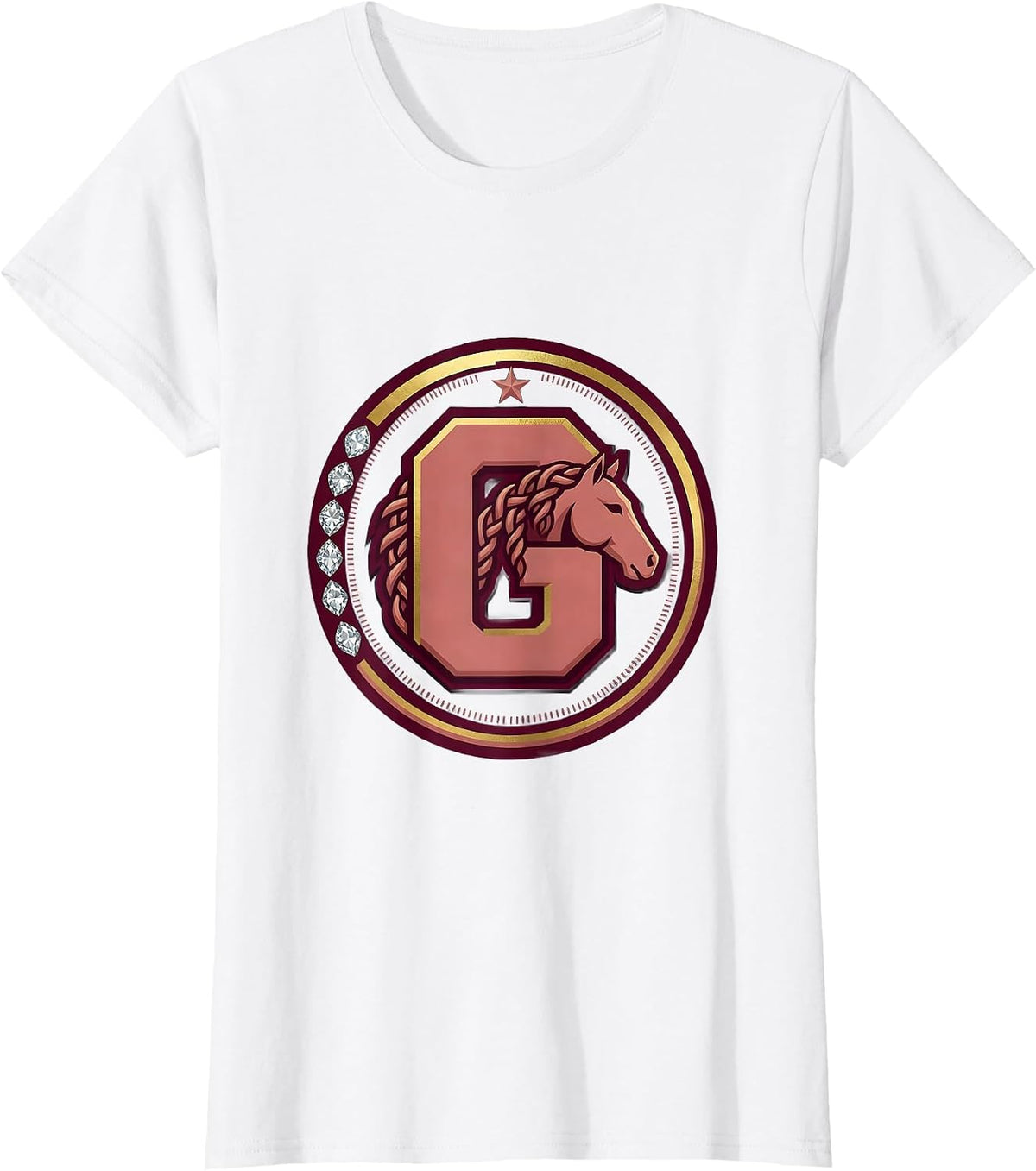 Cowgirl Braiding Horse Mane Graphic Design T-Shirt - White