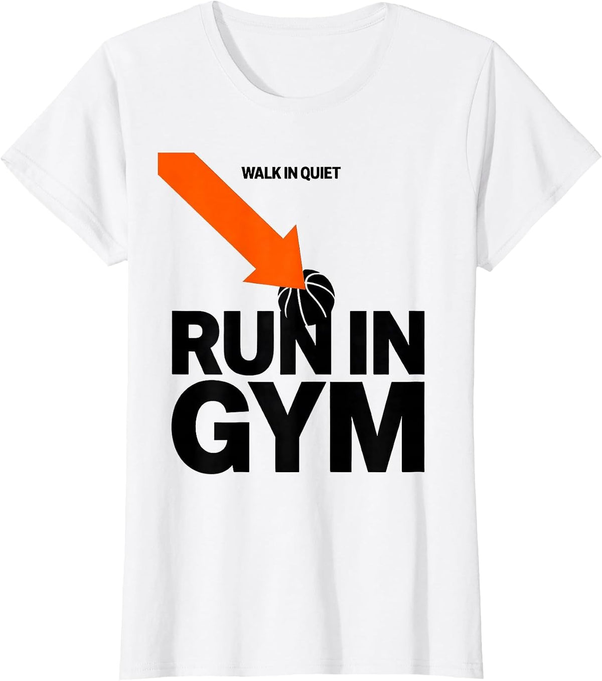 Walk In Quiet Run In Gym Funny PE Teacher Back To School T-Shirt - White