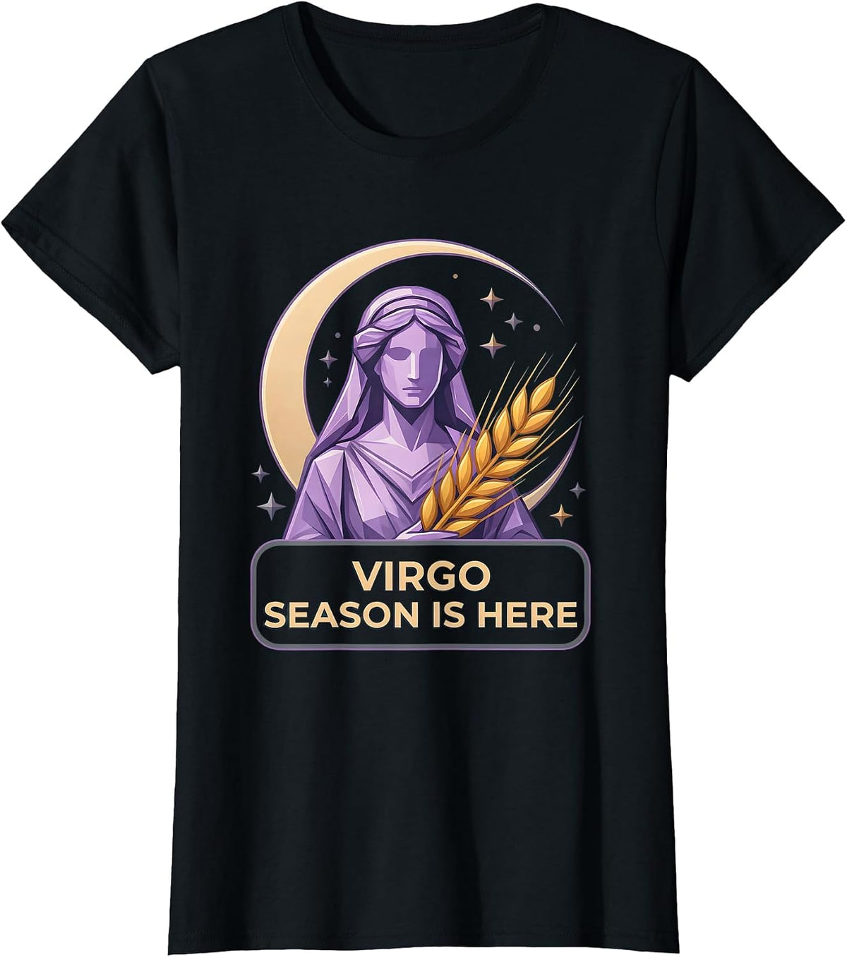 Virgo Season Is Here Zodiac Astrology Design T-Shirt - Black