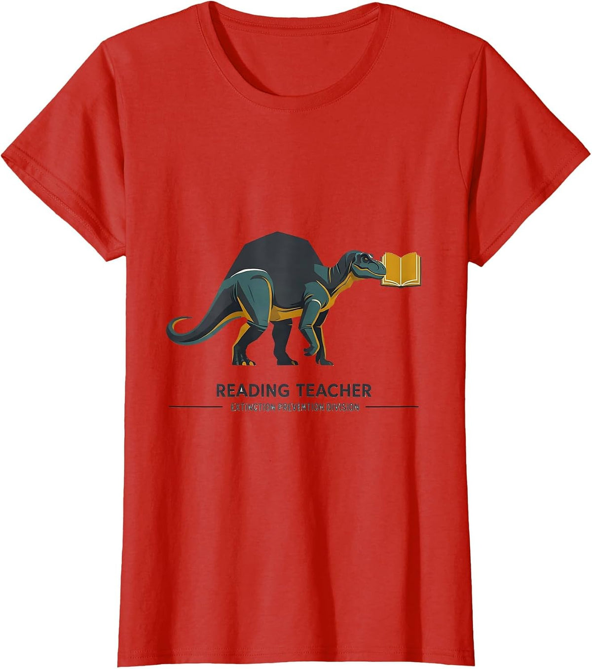 Reading Teacher Extinction Prevention Division Teacher T-Shirt - Red