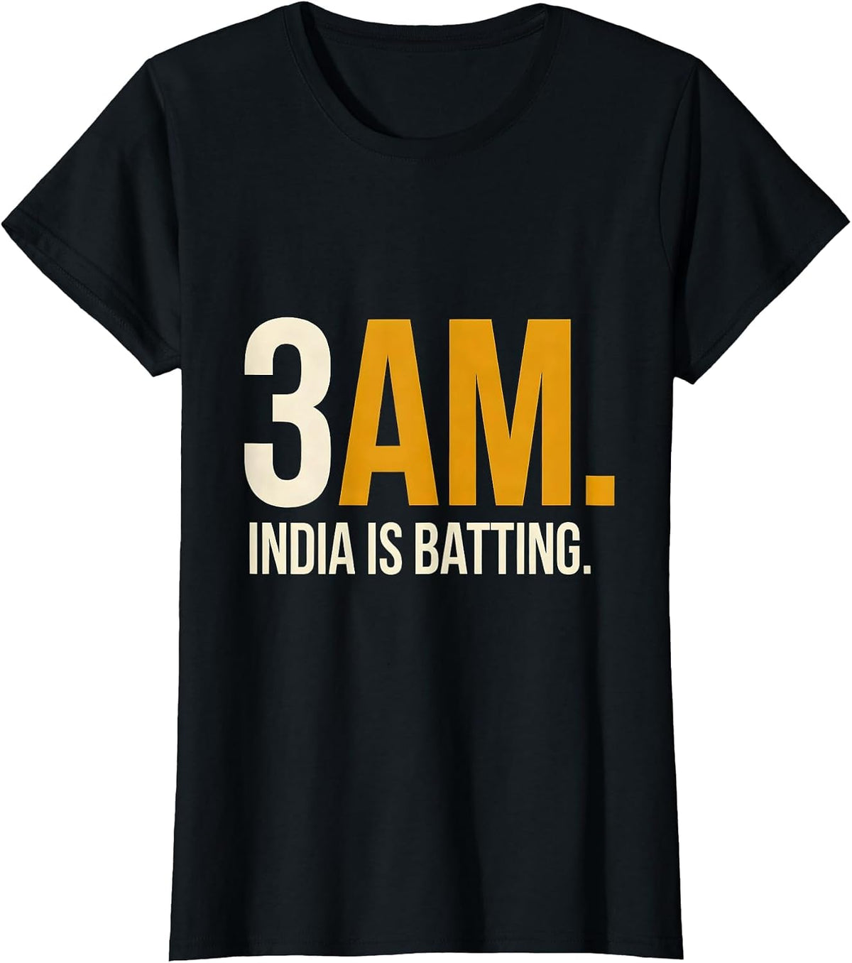 Women's 3AM India Is Batting Cricket Fan National Pride T-Shirt - Black