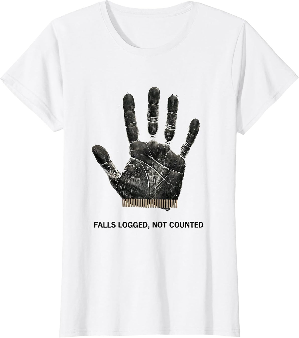 Women's Falls Logged Not Counted Funny Rock Climbing Bouldering T-Shirt - White