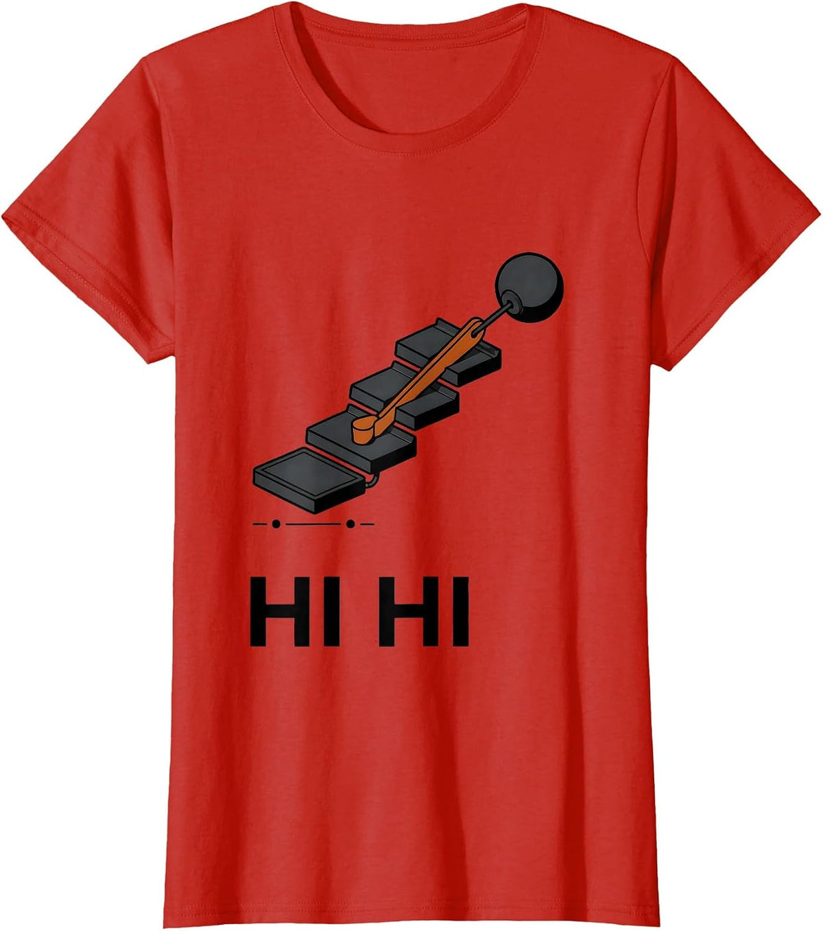 Women's HI HI Exploded View Technical Ham Radio Operator Hobbyist T-Shirt - Red