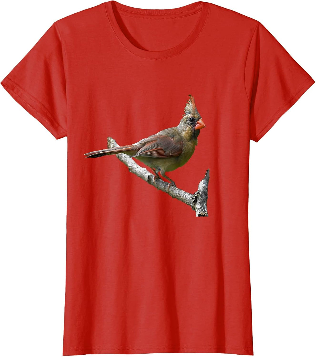 Northern Cardinal Birding T-Shirt - Red Bird Birders Tee T-Shirt - Red