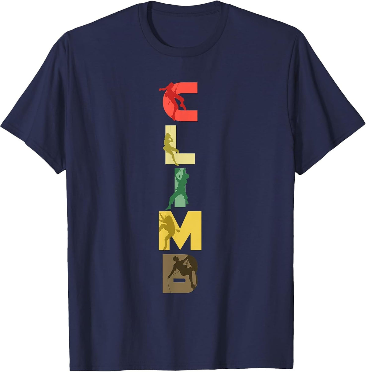 Mountain Climb Rock Climbing T-Shirt - Navy Blue