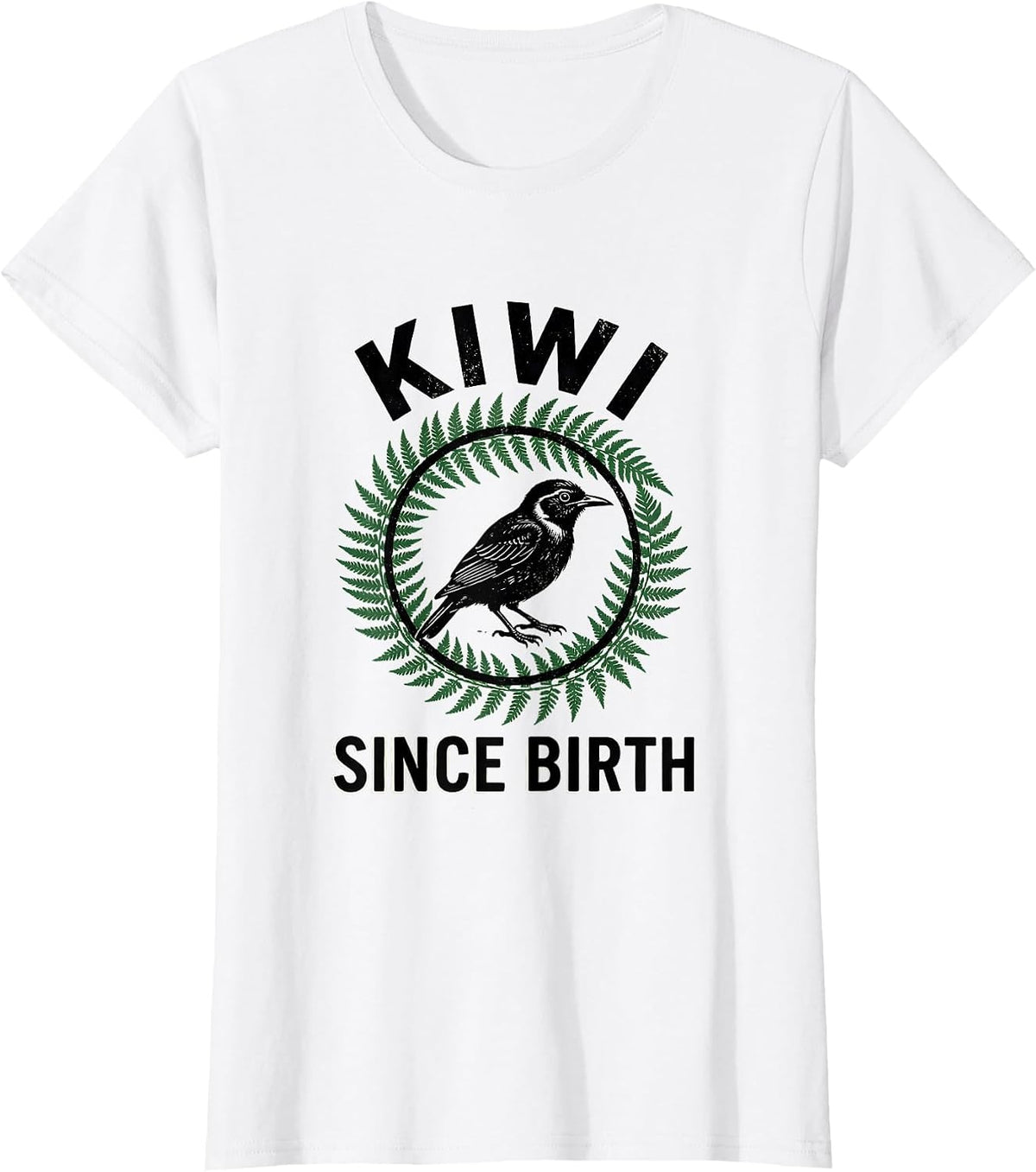 Kiwi Since Birth Vintage NZ Rugby Fan Pride T-Shirt - White