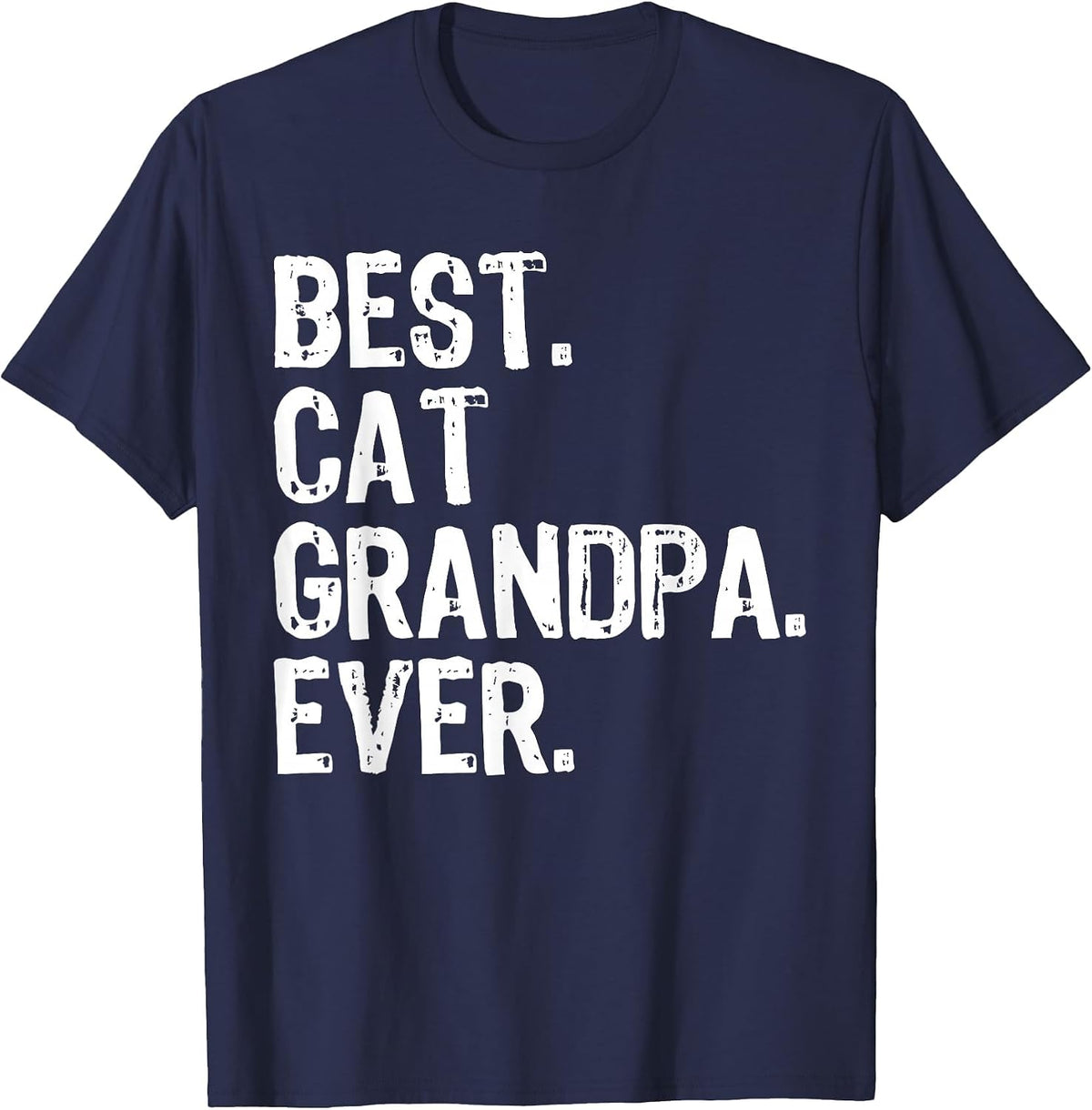Best Cat Grandpa Ever Funny Cool T-Shirt - Navy Blue