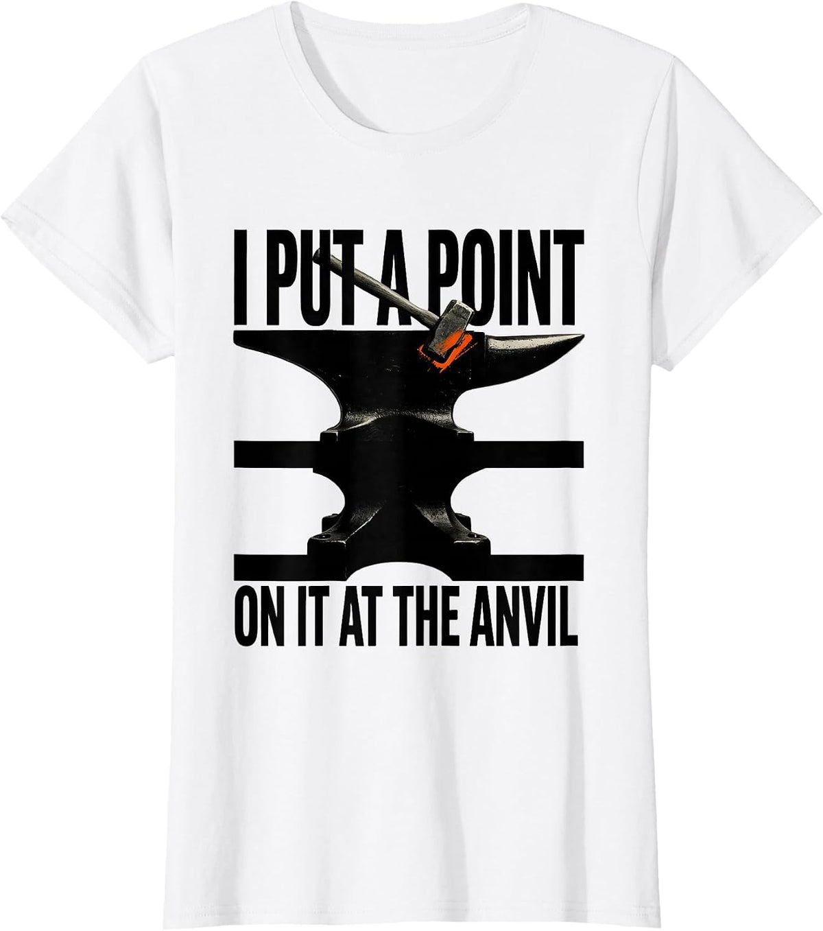 I Put A Point On It At The Anvil Brutalist Blacksmith Forge T-Shirt - White