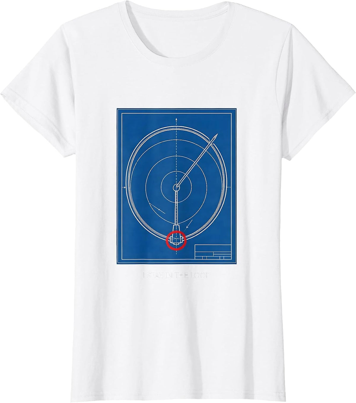 I Stay In The Loop Technical Blueprint Ham Radio Operator T-Shirt - White