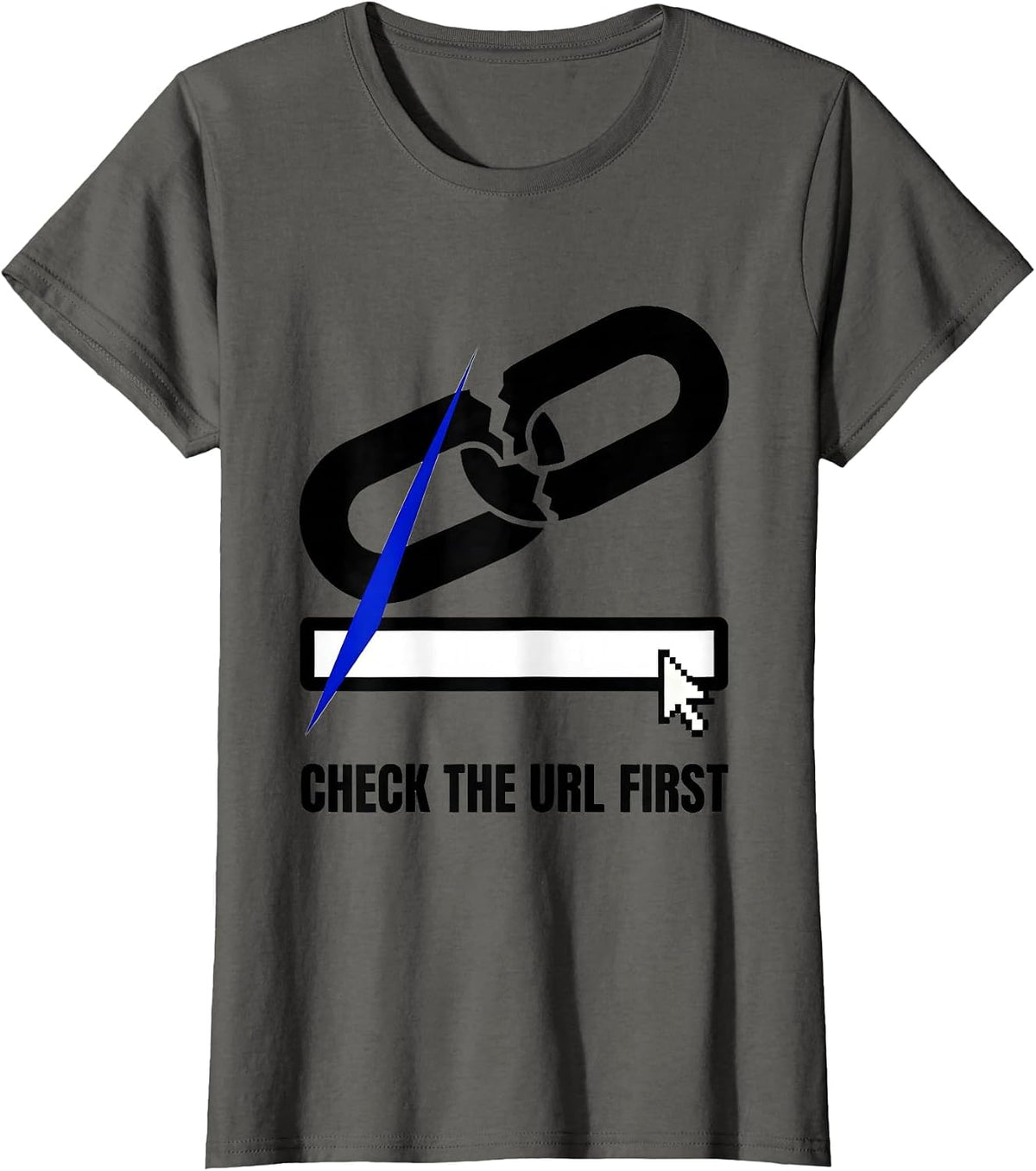 Women's Check The URL First Brutalist IT Support Programmer Gift T-Shirt - Asphalt Grey