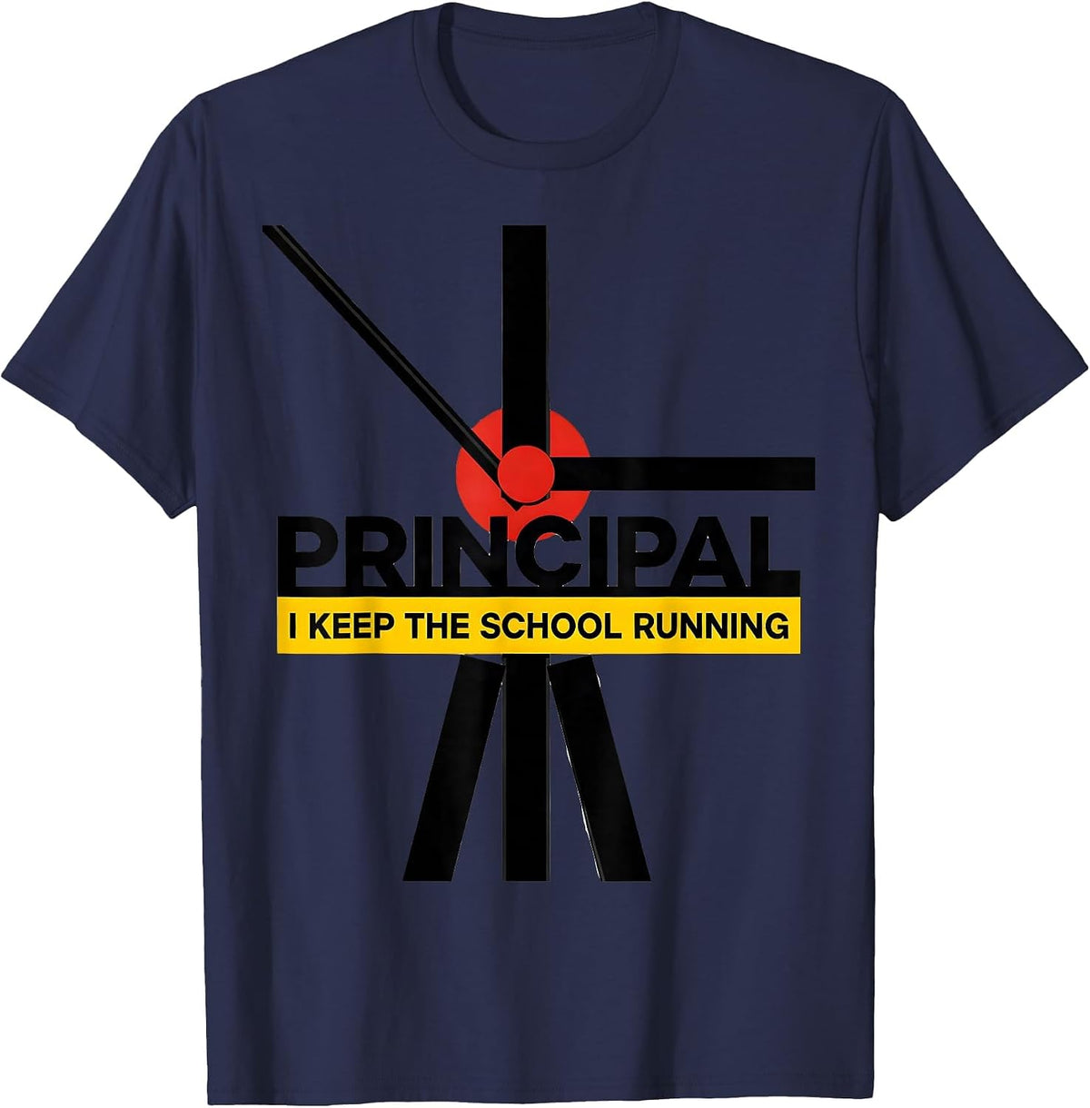 Principal I Keep The School Running Bauhaus Modernist School T-Shirt - Navy Blue