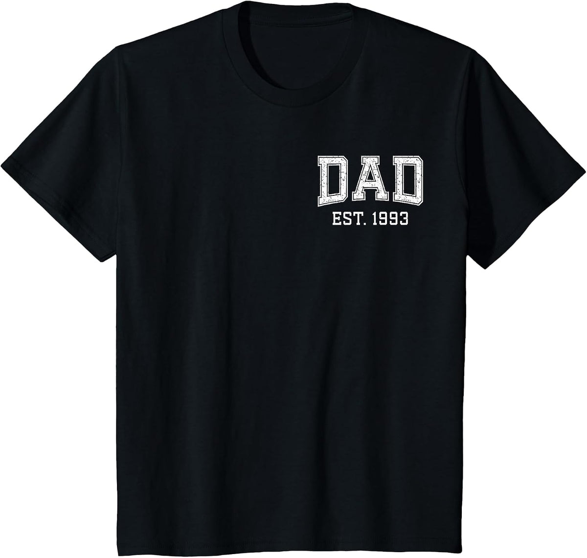 Dad Est 1993 Custom Dad Personalized Fathers Day Customized T-Shirt - Black
