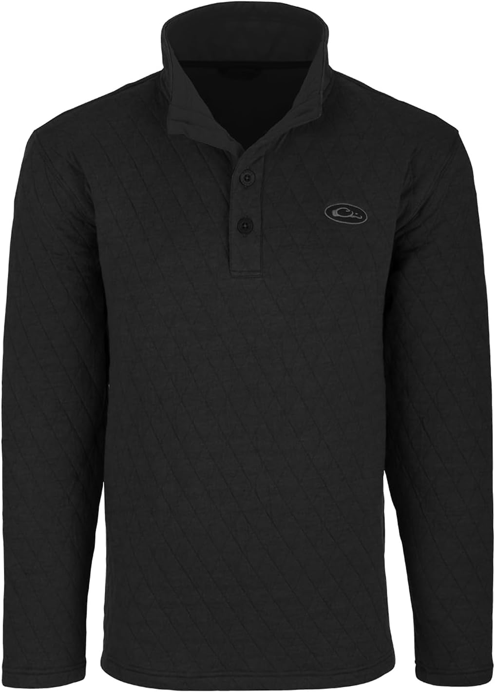 Drake Waterfowl Men's Delta Quilted Warm Breathable Outdoor Sweatshirt - Caviar Black Heather