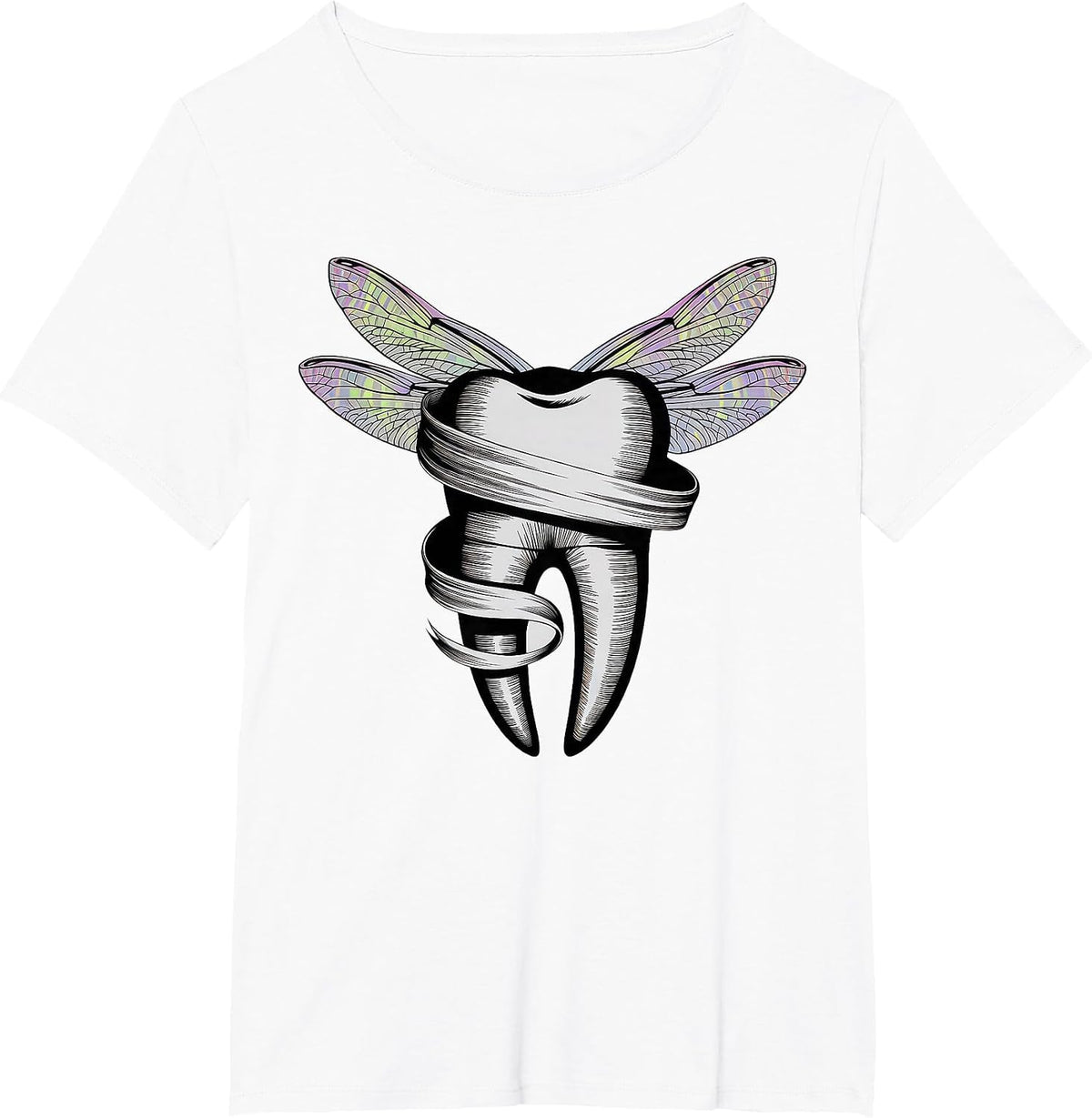 Tooth Fairy Costume Women Adult Teeth Carnival Dentist T-Shirt - White