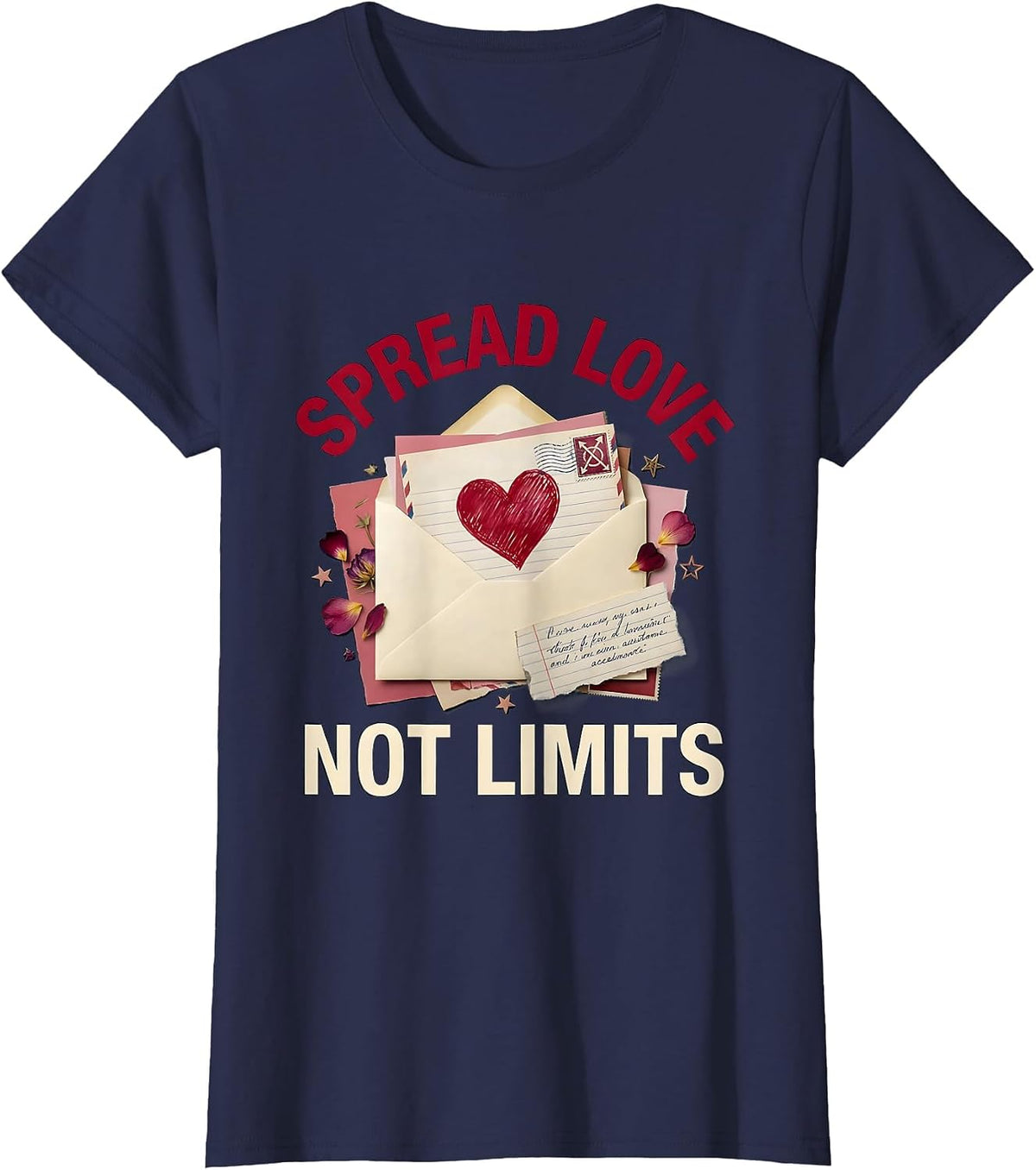 Women's Spread Love Not Limits Down Syndrome Awareness T-Shirt - Navy Blue