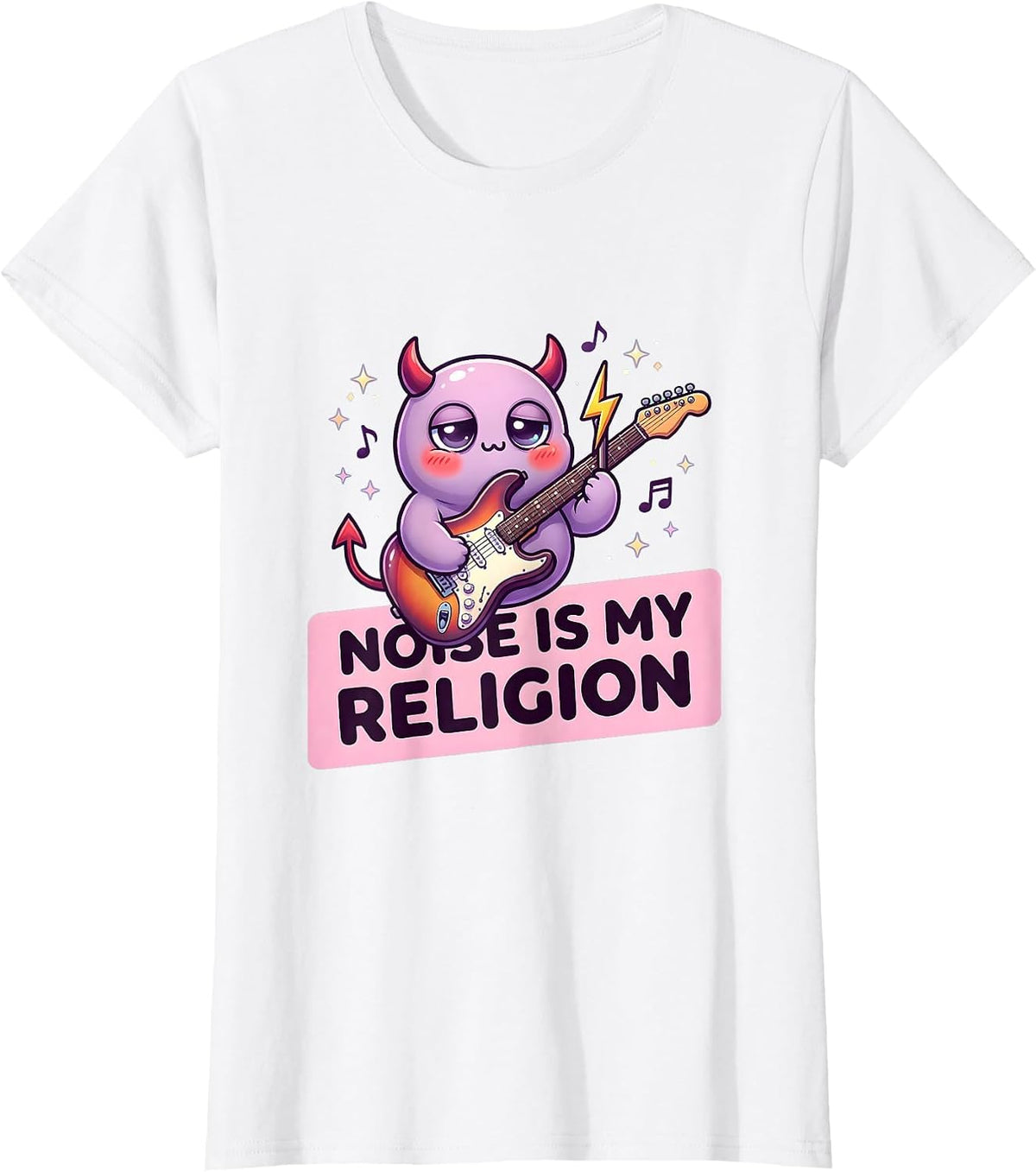 Noise Is My Religion Punk Band Design T-Shirt - White