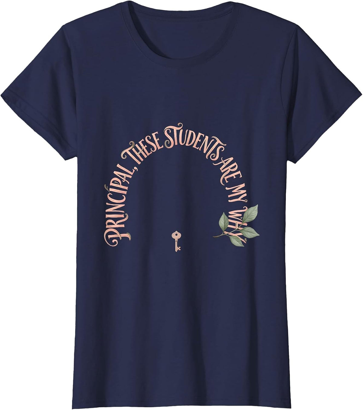 Women's Principal These Students Are My Why Boho Typography School T-Shirt - Navy Blue
