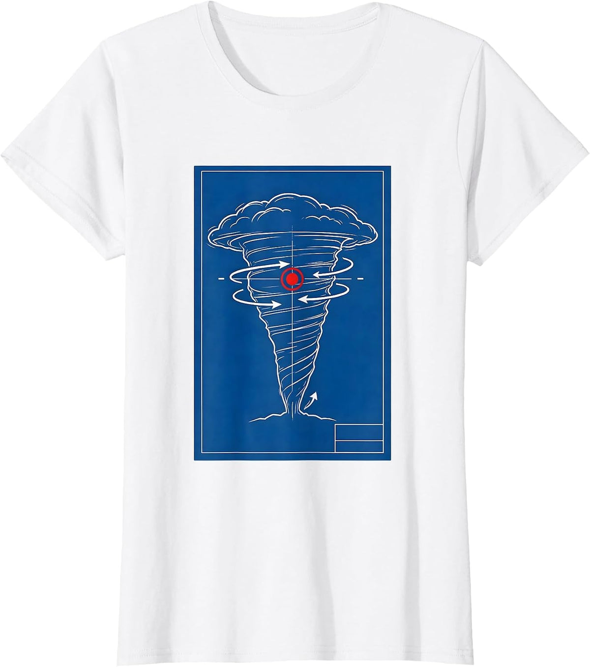 Women's Storm Chaser Tornado Schematic Meteorology Enthusiast T-Shirt - White