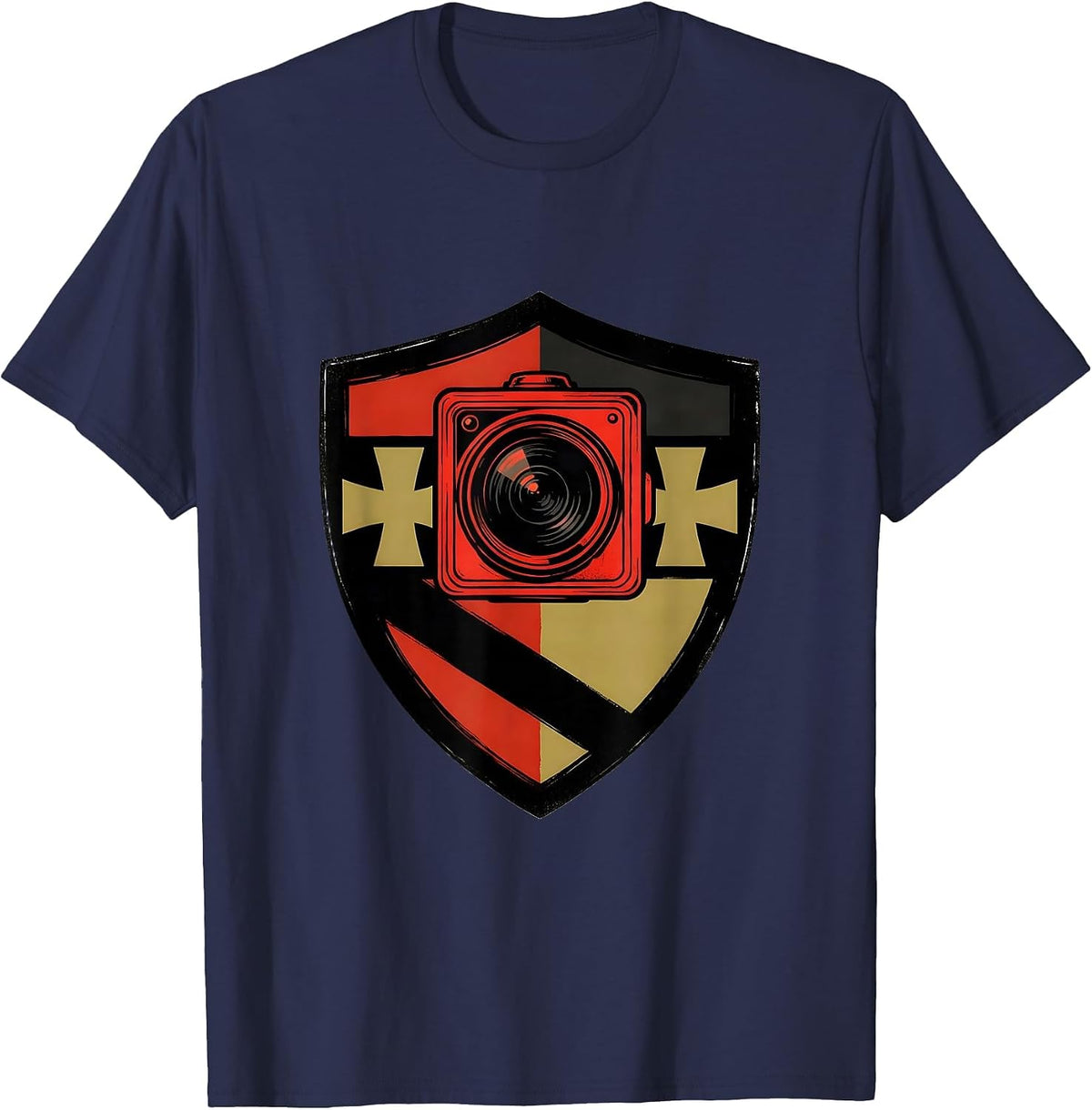 Sealed Shield Badge Firefighter Thermal Camera Tribute T-Shirt - Navy Blue