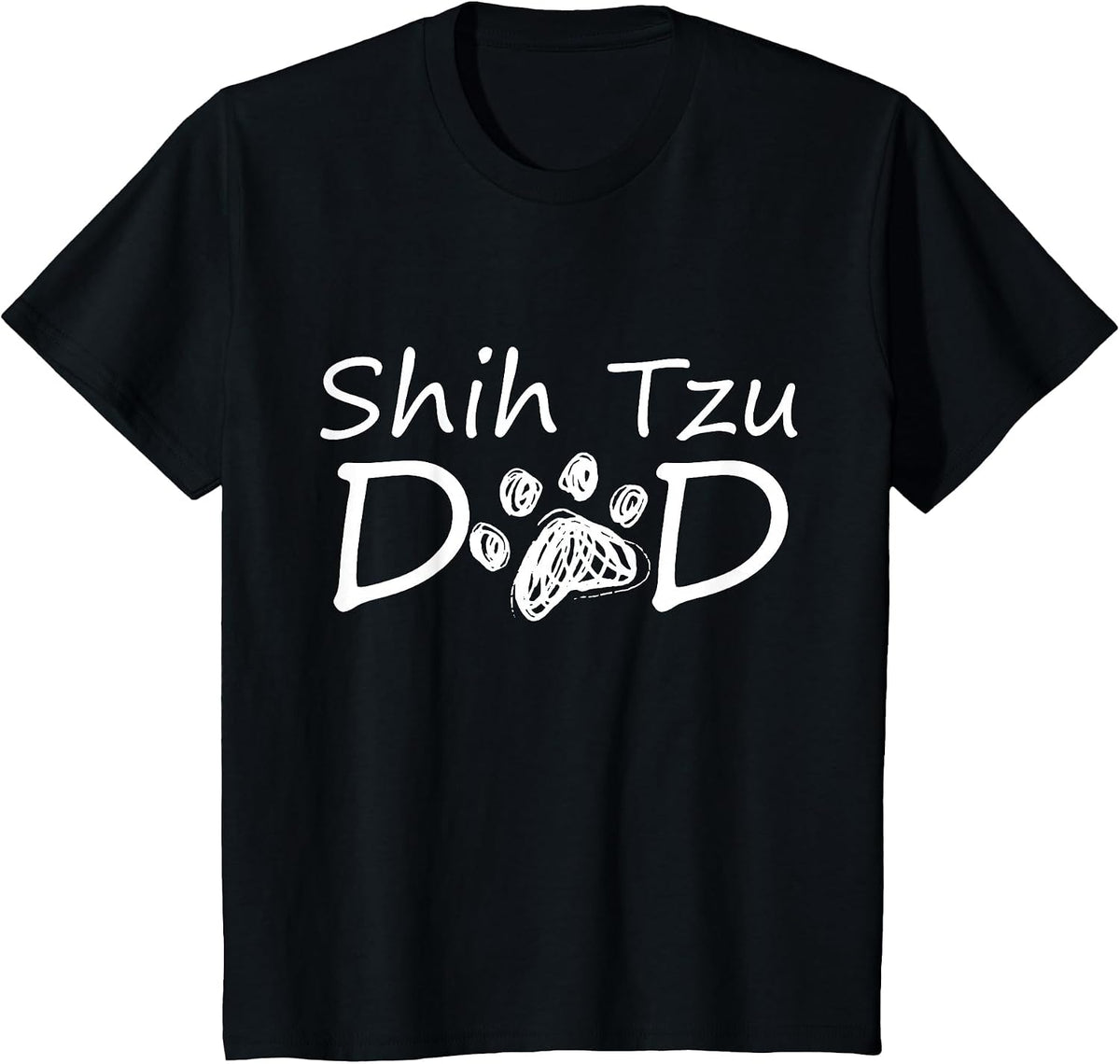 Shih Tzu Dad Breed Daddy Puppy Dog Owner Father Papa T-Shirt - Black