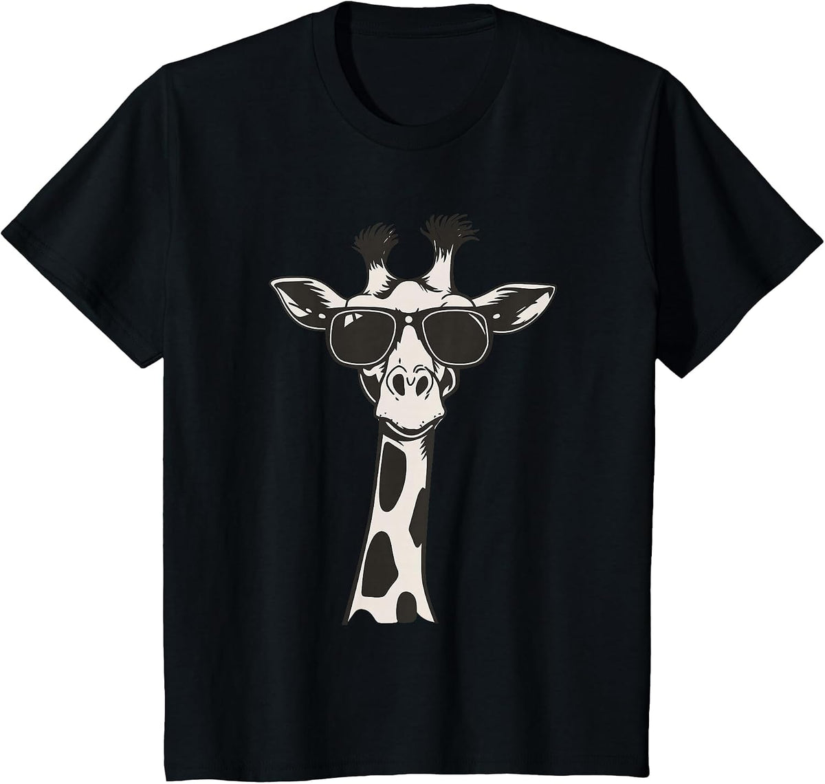 Cool Giraffe with Sunglasses T-Shirt - Black