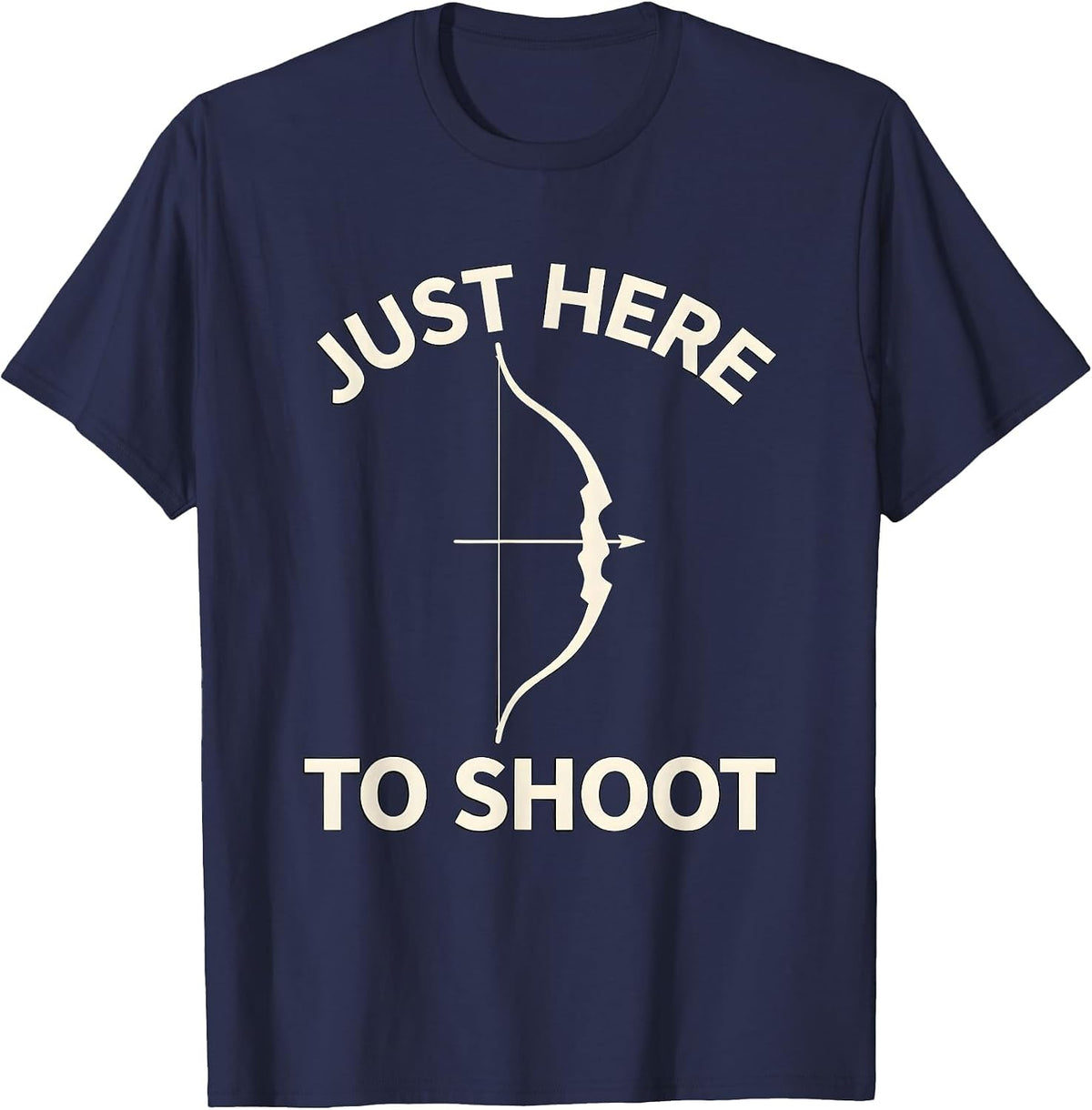 Just Here To Shoot Funny Photography Design T-Shirt - Navy Blue