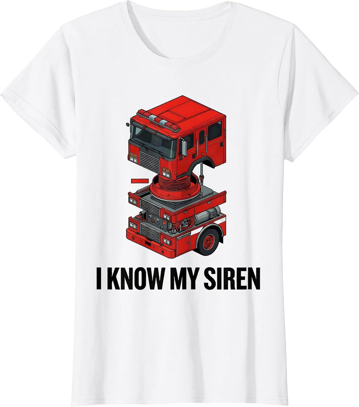 I Know My Siren Exploded Fire Truck Kids Future Firefighter T-Shirt - White
