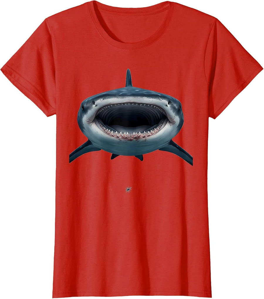 Women's Basking Shark Marine Wildlife Enthusiast Ocean Lover Humor T-Shirt - Red