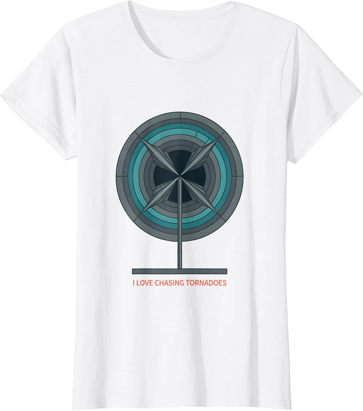 Women's I Love Chasing Tornadoes Flat Vector Meteorology Enthusiast T-Shirt - White