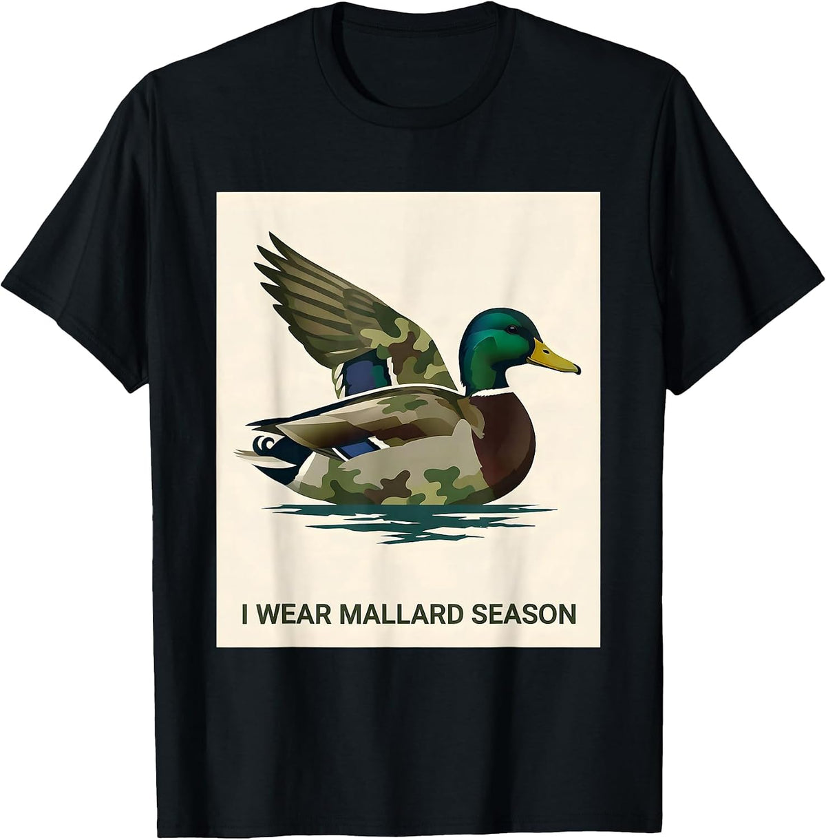 Men's I Wear Mallard Season Minimalist Hunting Gift Waterfowl T-Shirt - Black