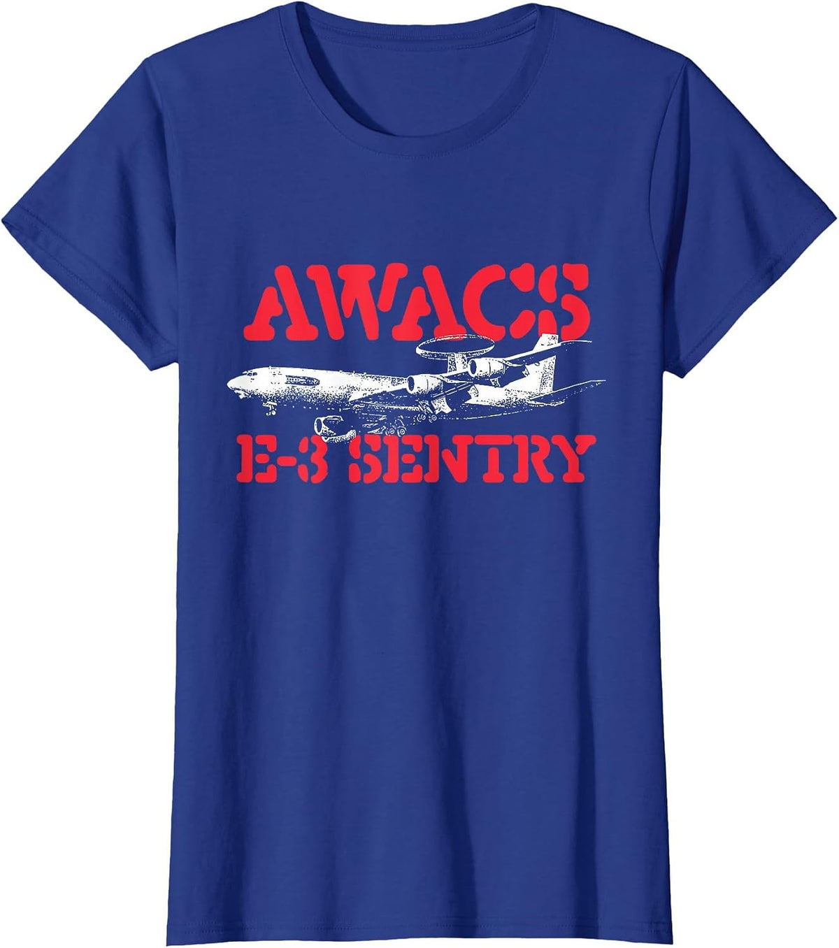 AWACS E-3 Sentry - US Military Pilot Cargo Plane T-Shirt - Royal Blue