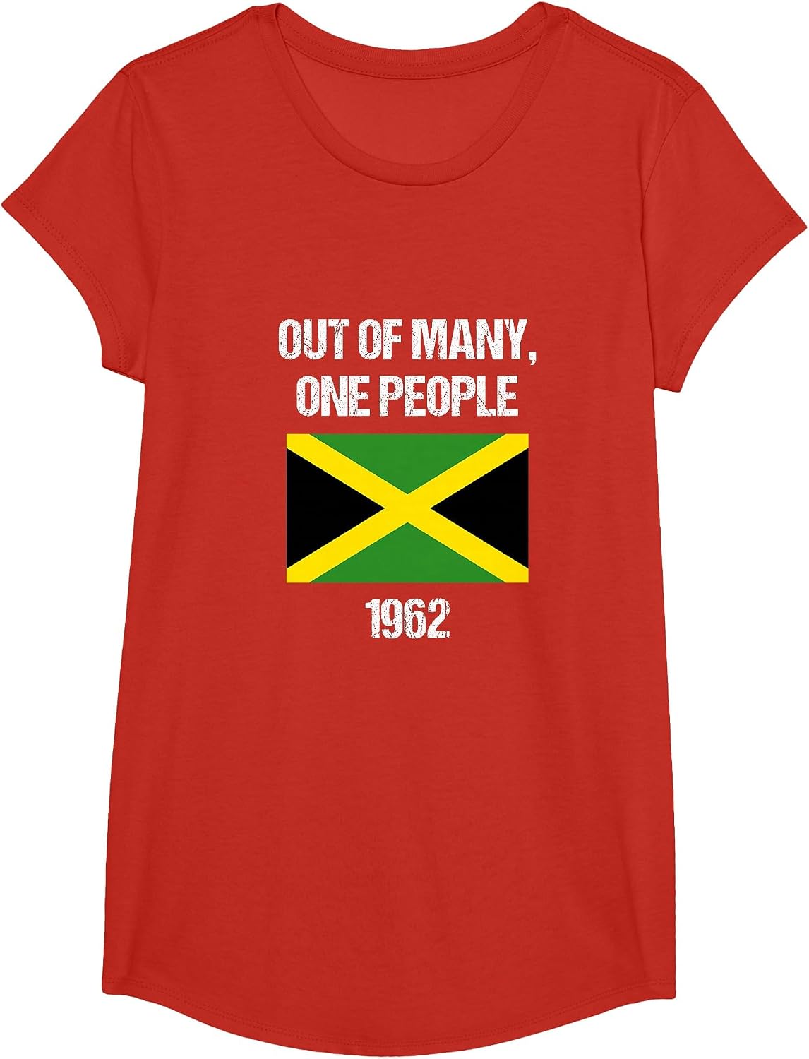 Jamaica Independence Day Tshirt, Out of Many, One People T-Shirt - Girls Red