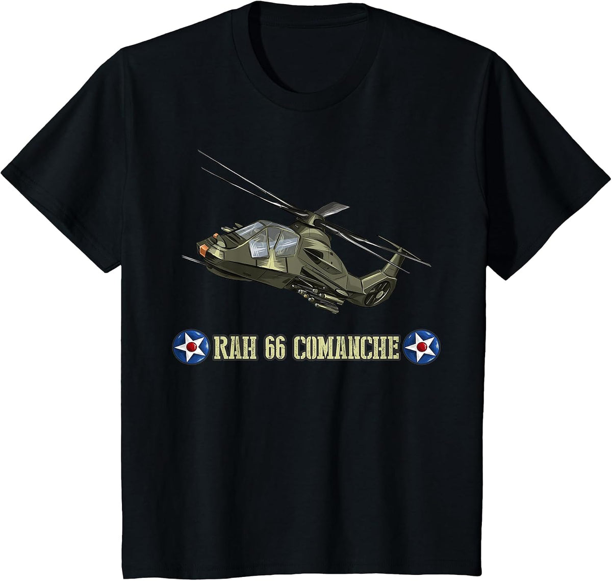 US Military Aircraft RH-66 Comanche Helicopter T-Shirt - Black