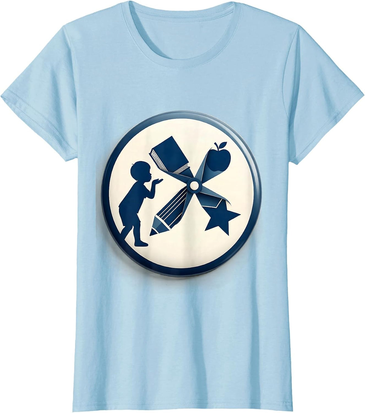 Special Education Teacher Pinwheel Learning Art T-Shirt - Baby Blue