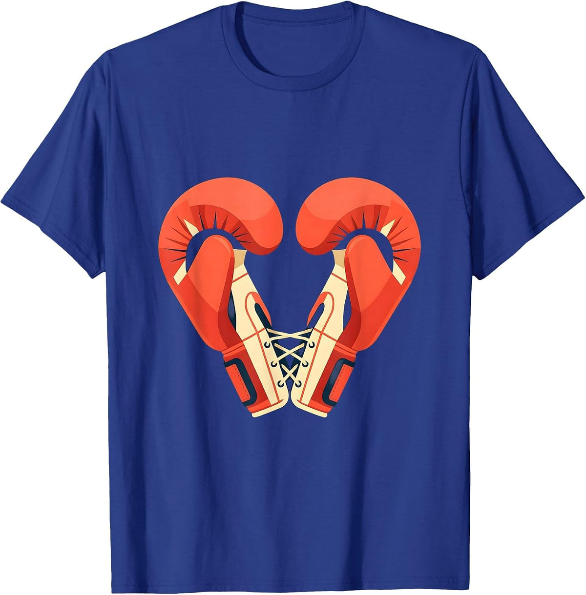 I Heart Boxing Gloves Tied Together Love Design T-Shirt - Royal Blue