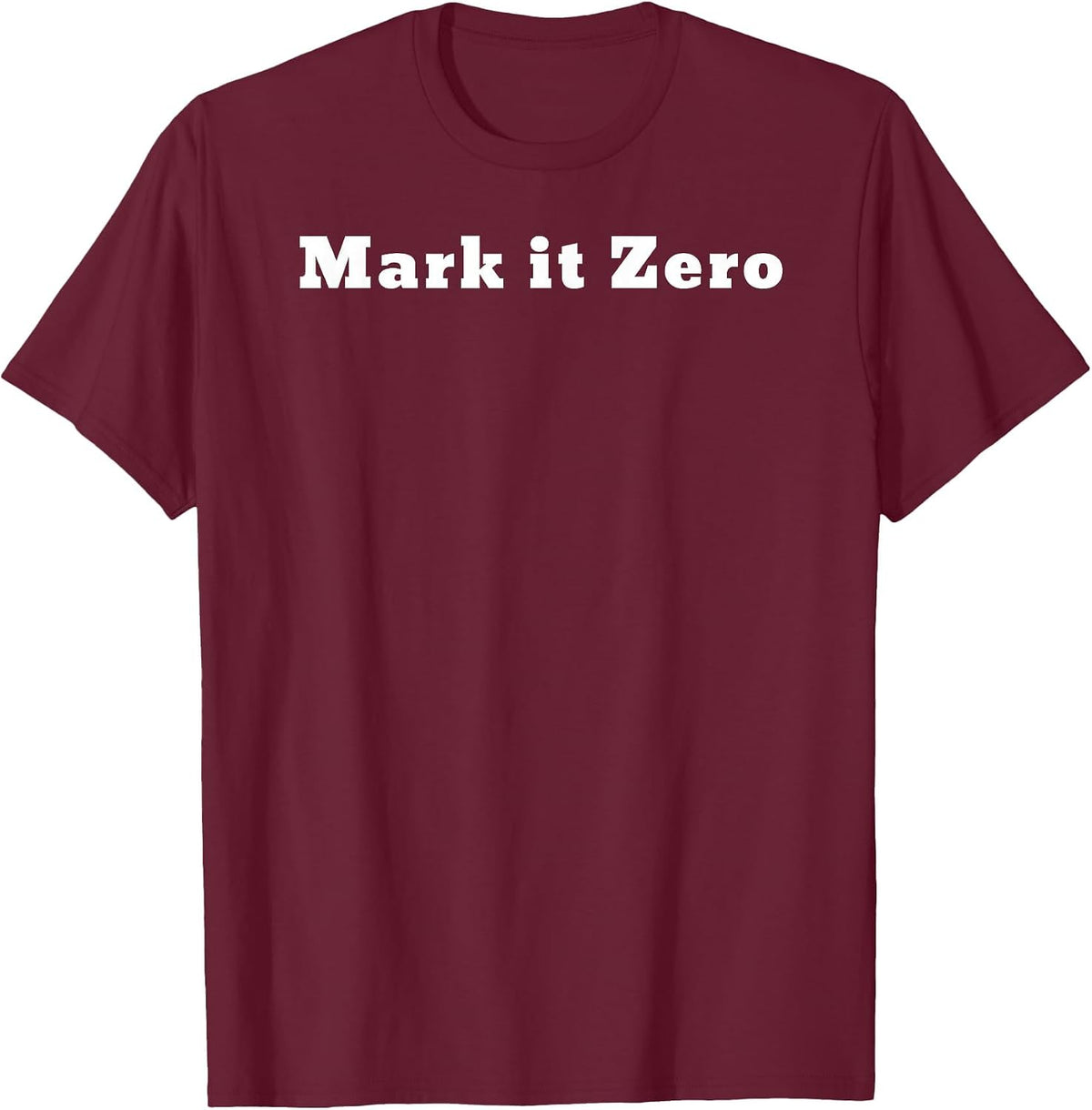 Mark it Zero. Funny Bowling line T-Shirt - Burgundy