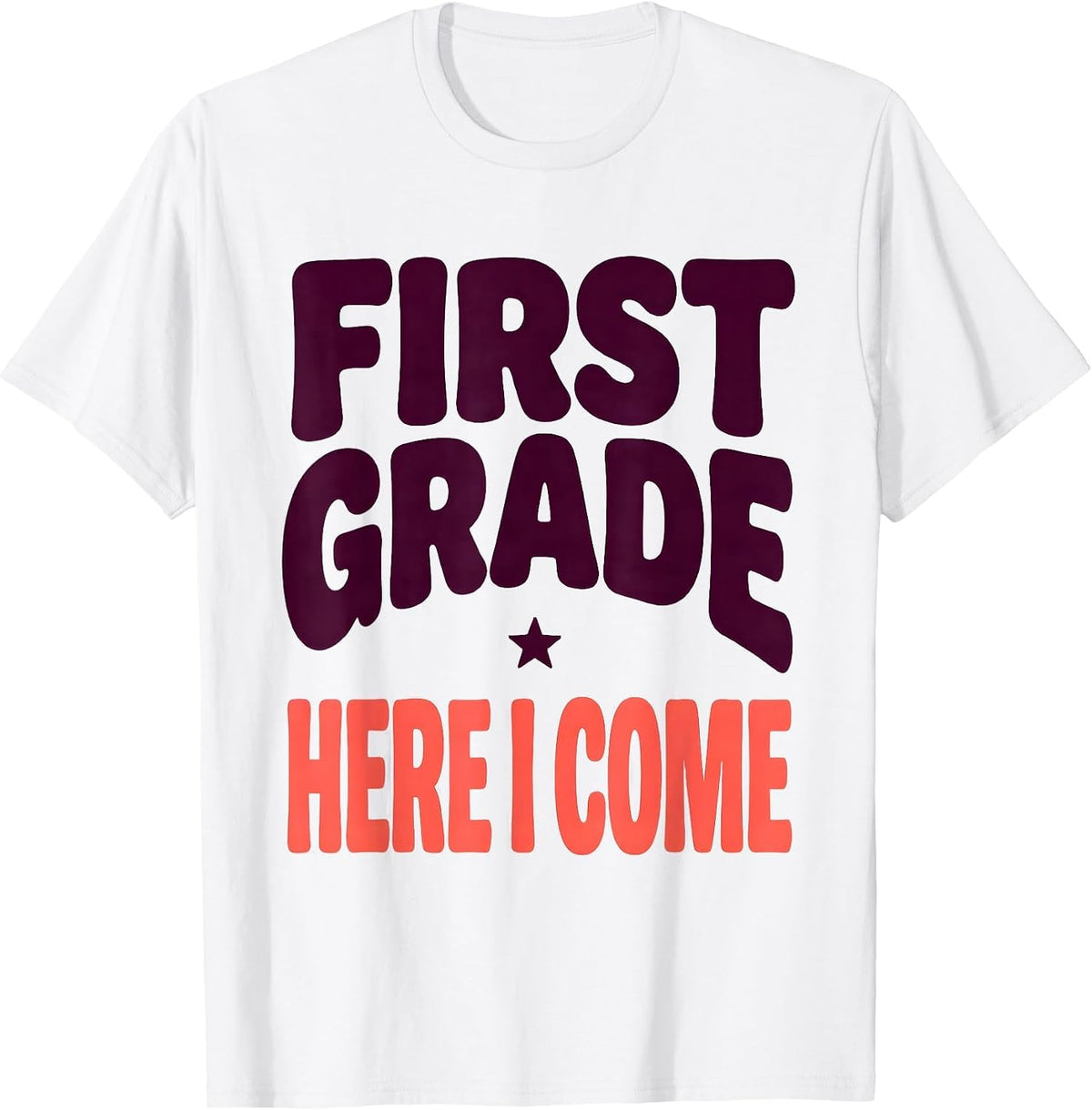 Men's First Grade Here I Come Cute Dumpling Back to School Girl T-Shirt - White