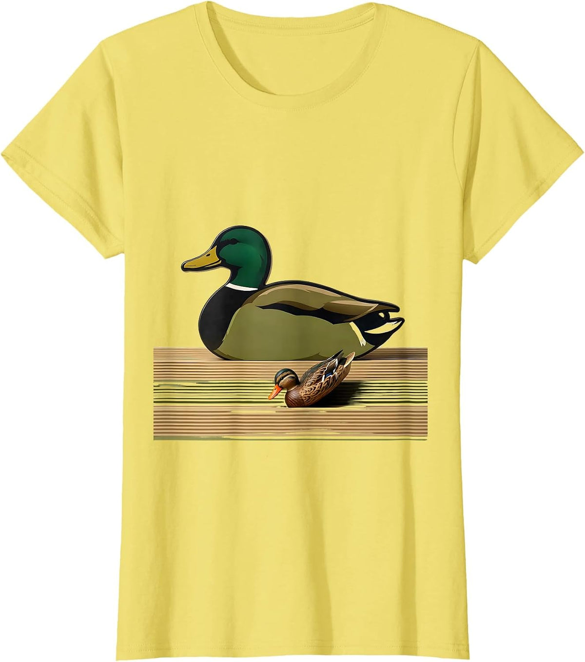 Women's Mallard Magnet Conceptual Hunting Gift Waterfowl Hunter T-Shirt - Lemon Yellow