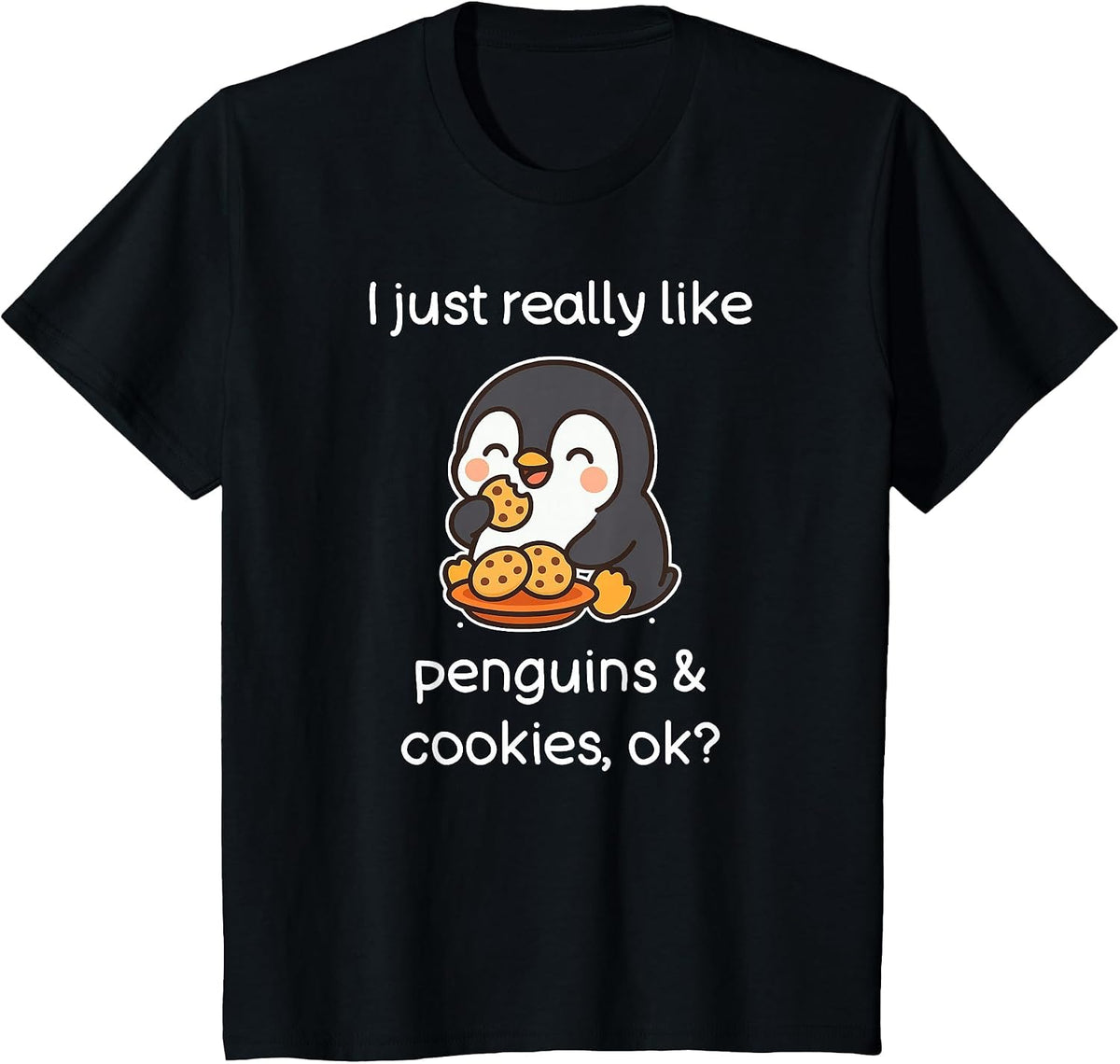 Funny Cookies Penguin Shirt Cookies and Penguins T-Shirt - Black
