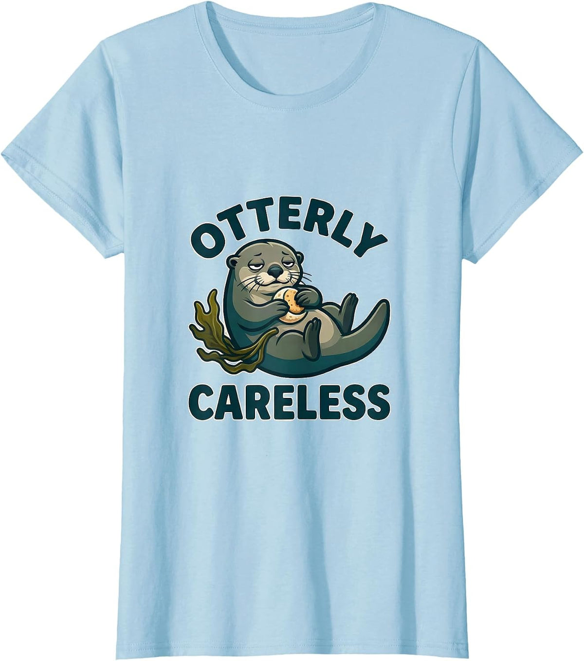 Otterly Careless Cute Sea Otter Lover Humor Gift T-Shirt - Baby Blue