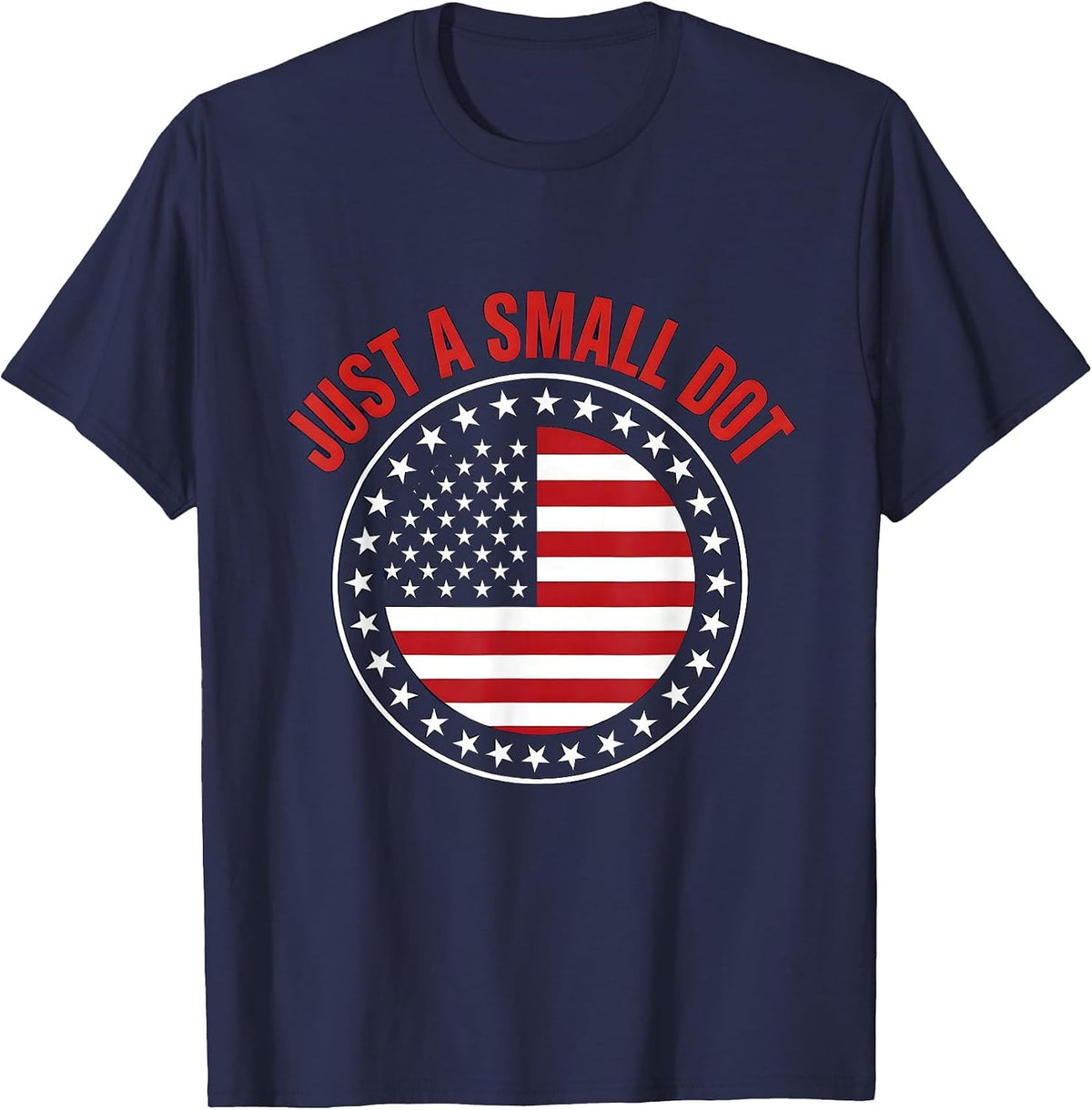 Just a Small Dot Minimalist Graphic Design T-Shirt - Navy Blue
