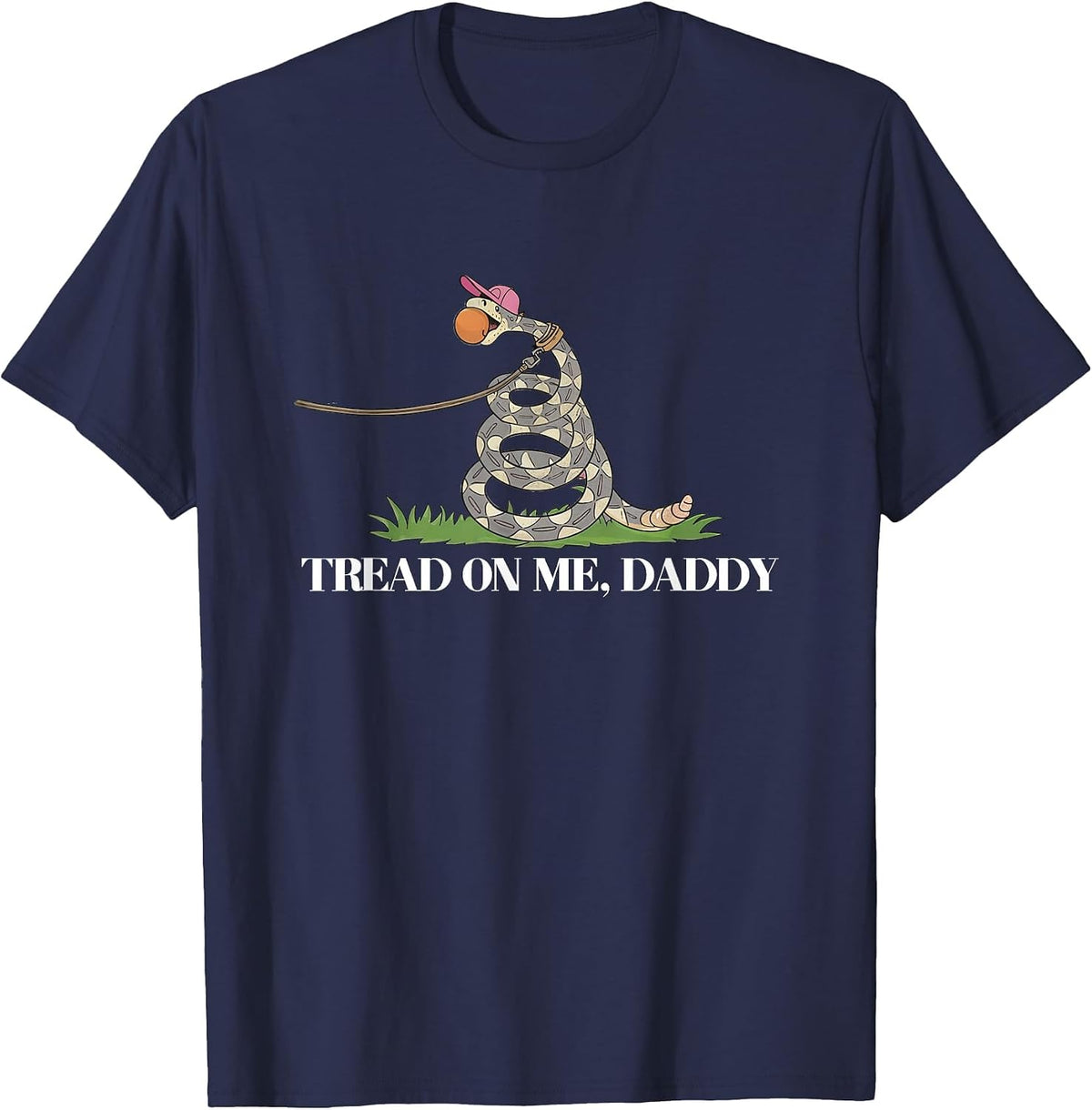 Tread On Me Daddy Funny Snakes T-Shirt - Navy Blue