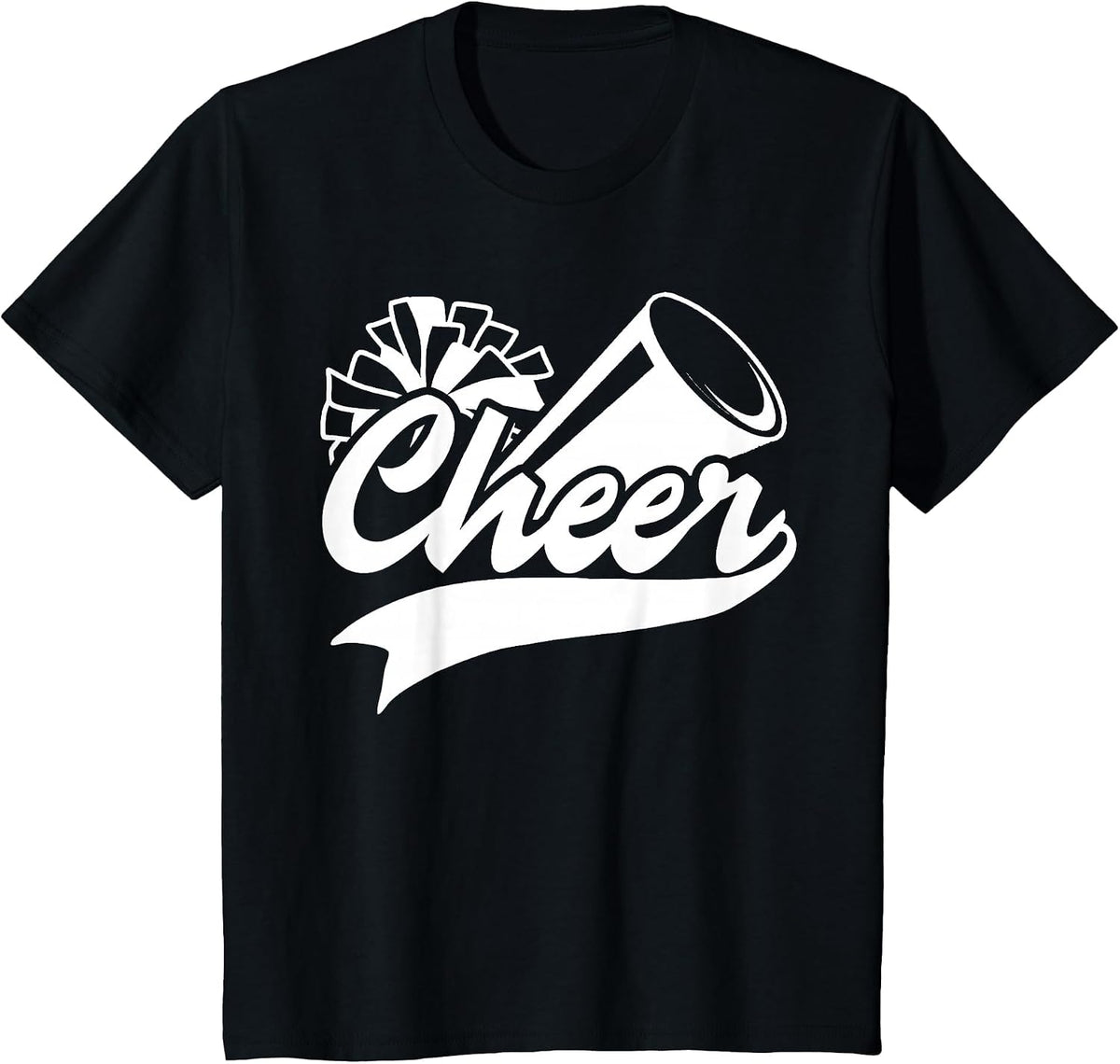 Cheerleading Peace Love Cheer Cheerleader Colors Matching T-Shirt - Black