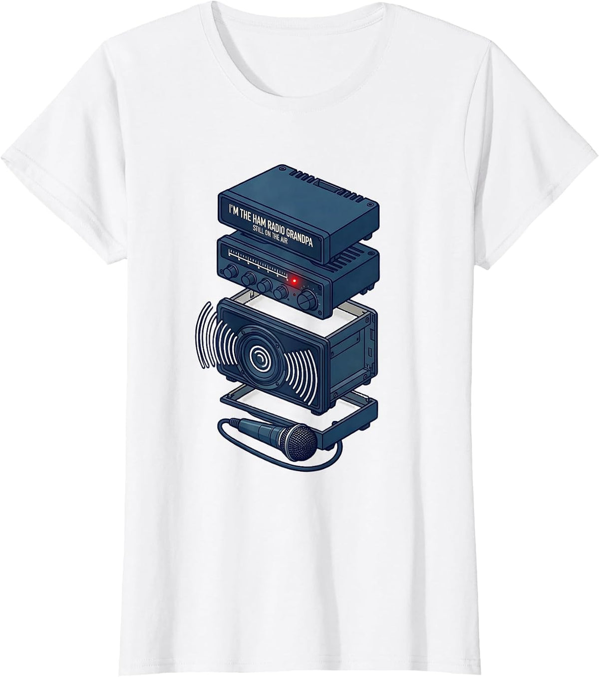 Women's I'm The Ham Radio Grandpa, Still On The Air Grandpa T-Shirt - White