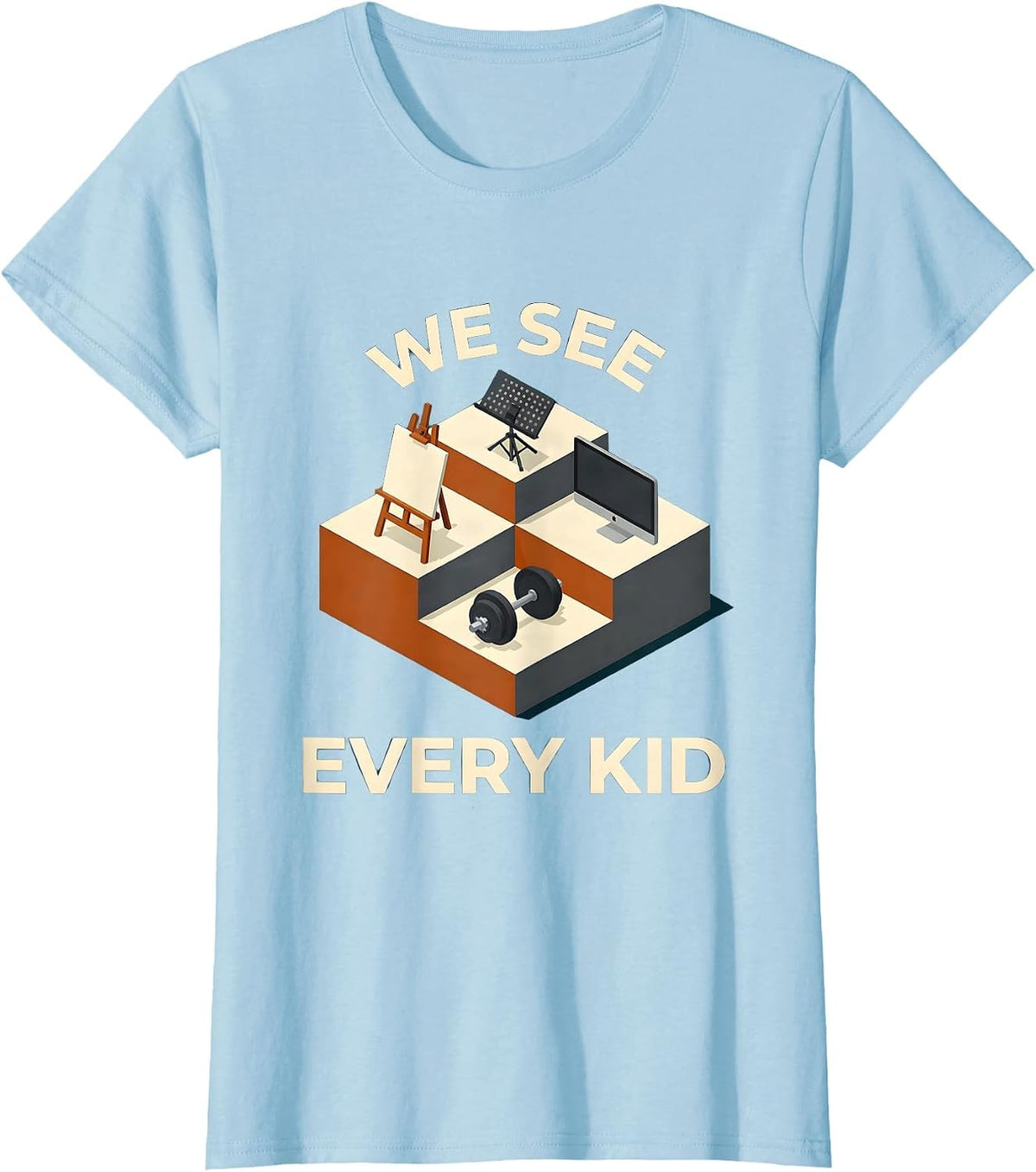 We See Every Kid Specials Squad Art Music PE Tech Teacher T-Shirt - Baby Blue