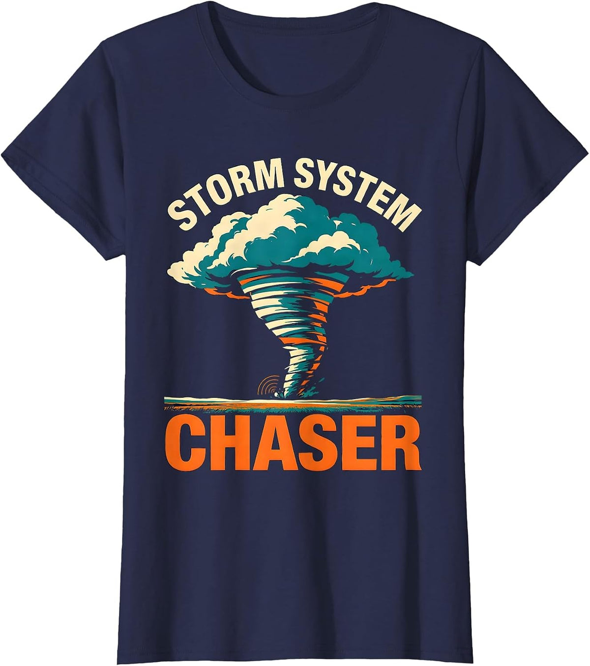 Women's Storm System Chaser Meteorology Enthusiast Weather Hobbyist T-Shirt - Navy Blue