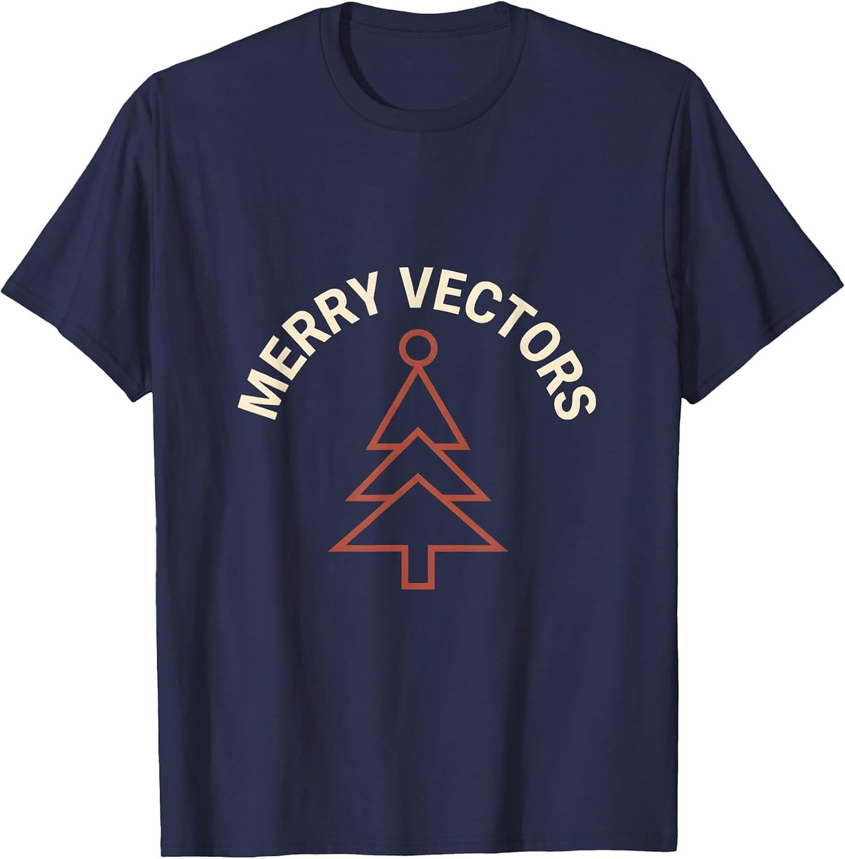 Merry Vectors Minimalist Math Teacher Christmas Pun Gift T-Shirt - Navy Blue