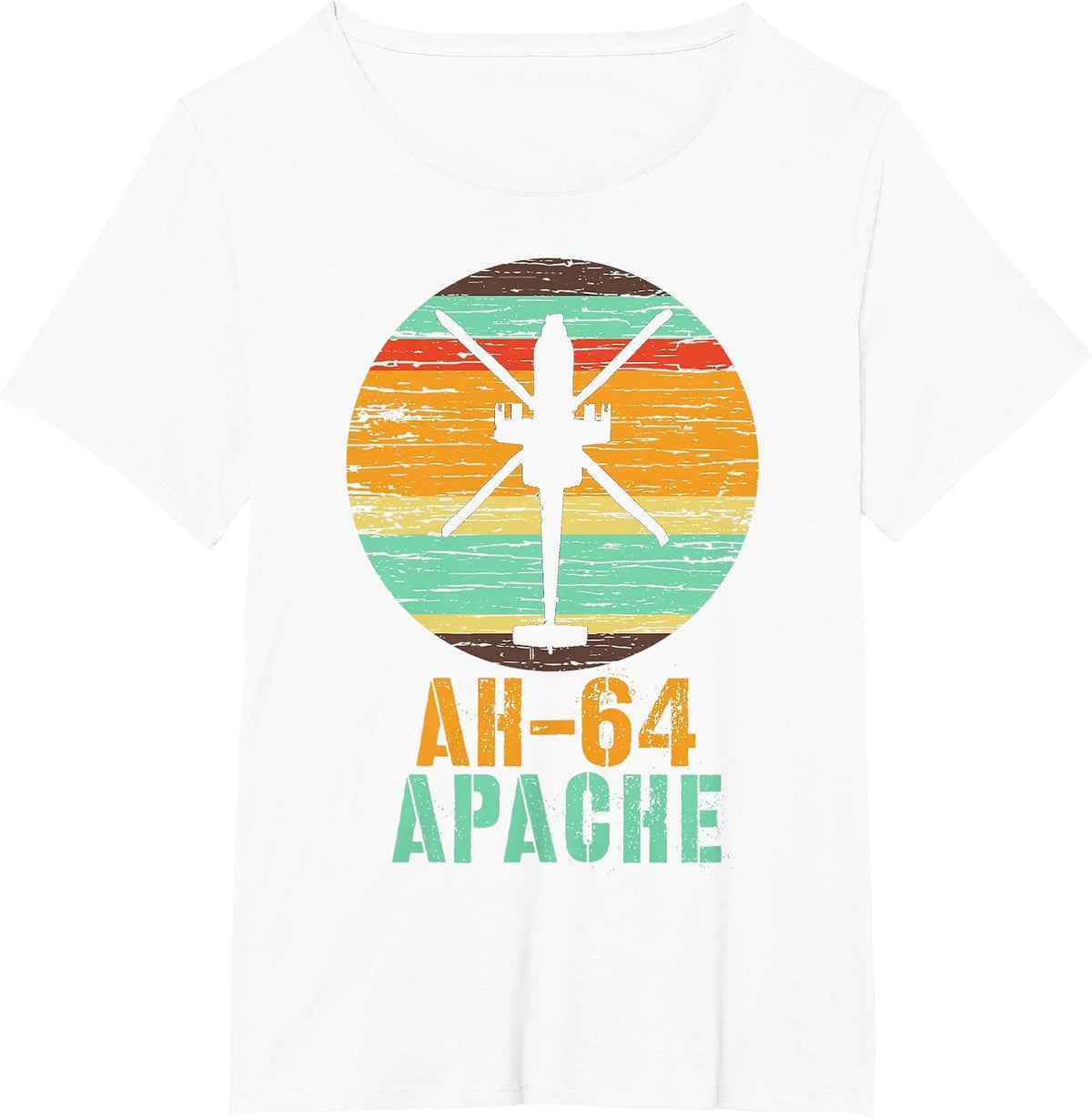 Vintage AH-64 Apache Helicopter Military Gunship Shirt T-Shirt - White